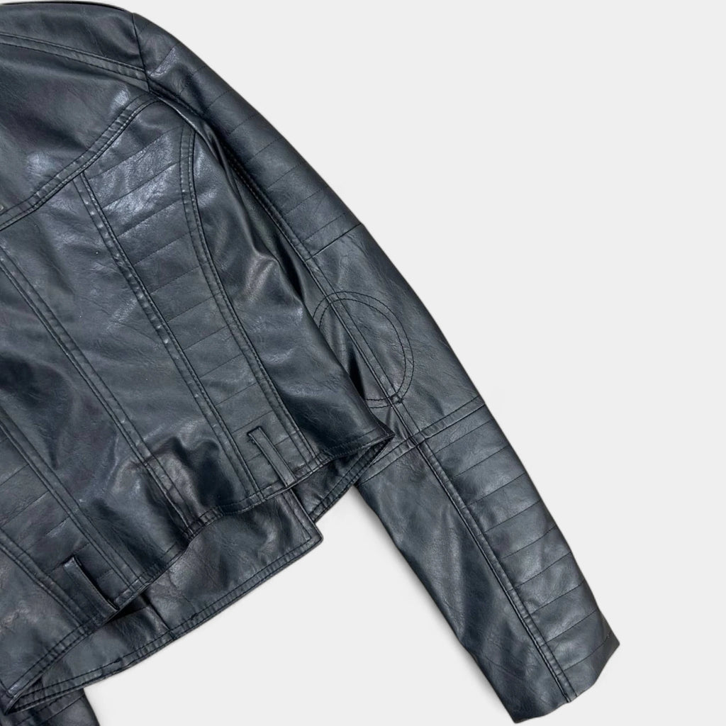 Just Cavalli Black Leather Biker Jacket