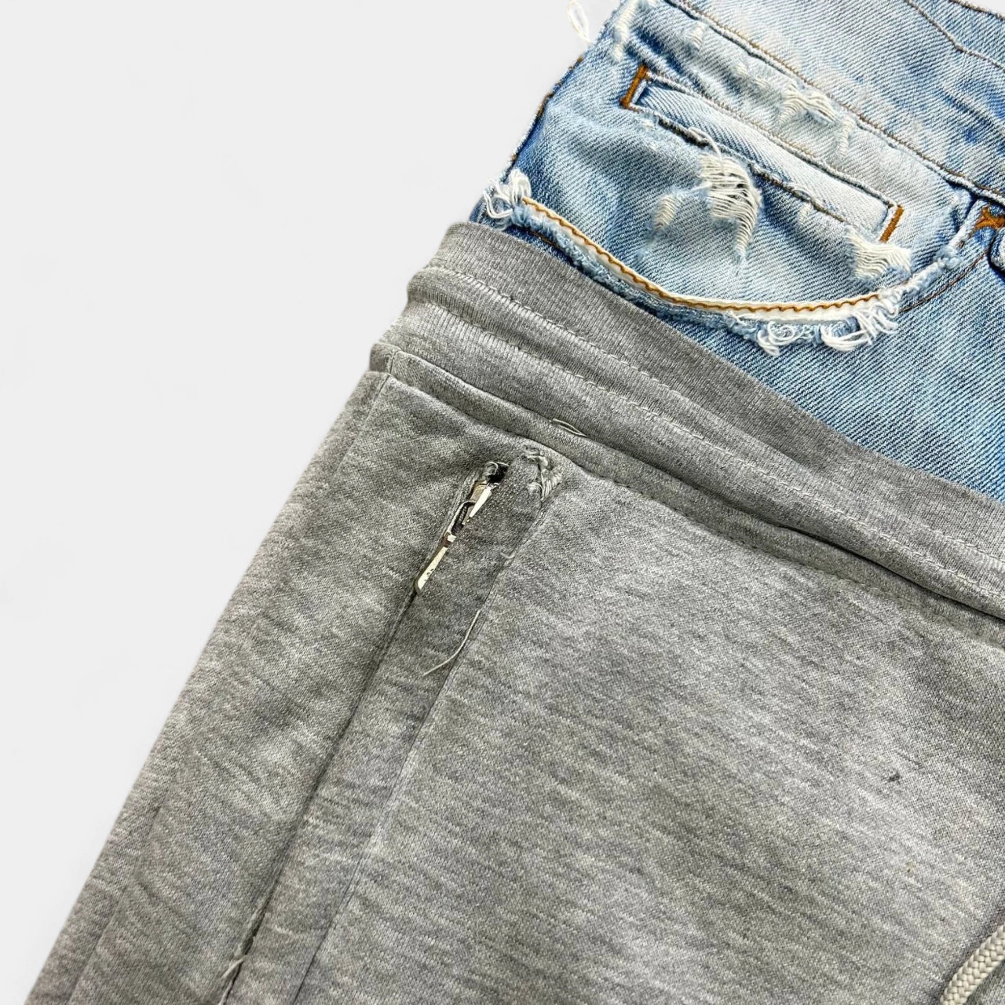 Dolce & Gabbana Hybrid Denim-Sweatpant Shorts