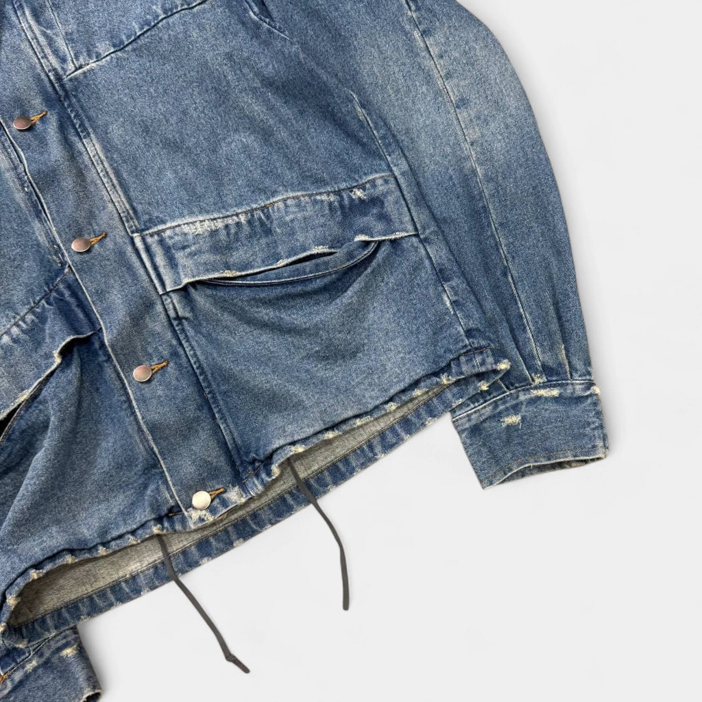 424 Wash Denim 2016 Hooded Parka Jacket