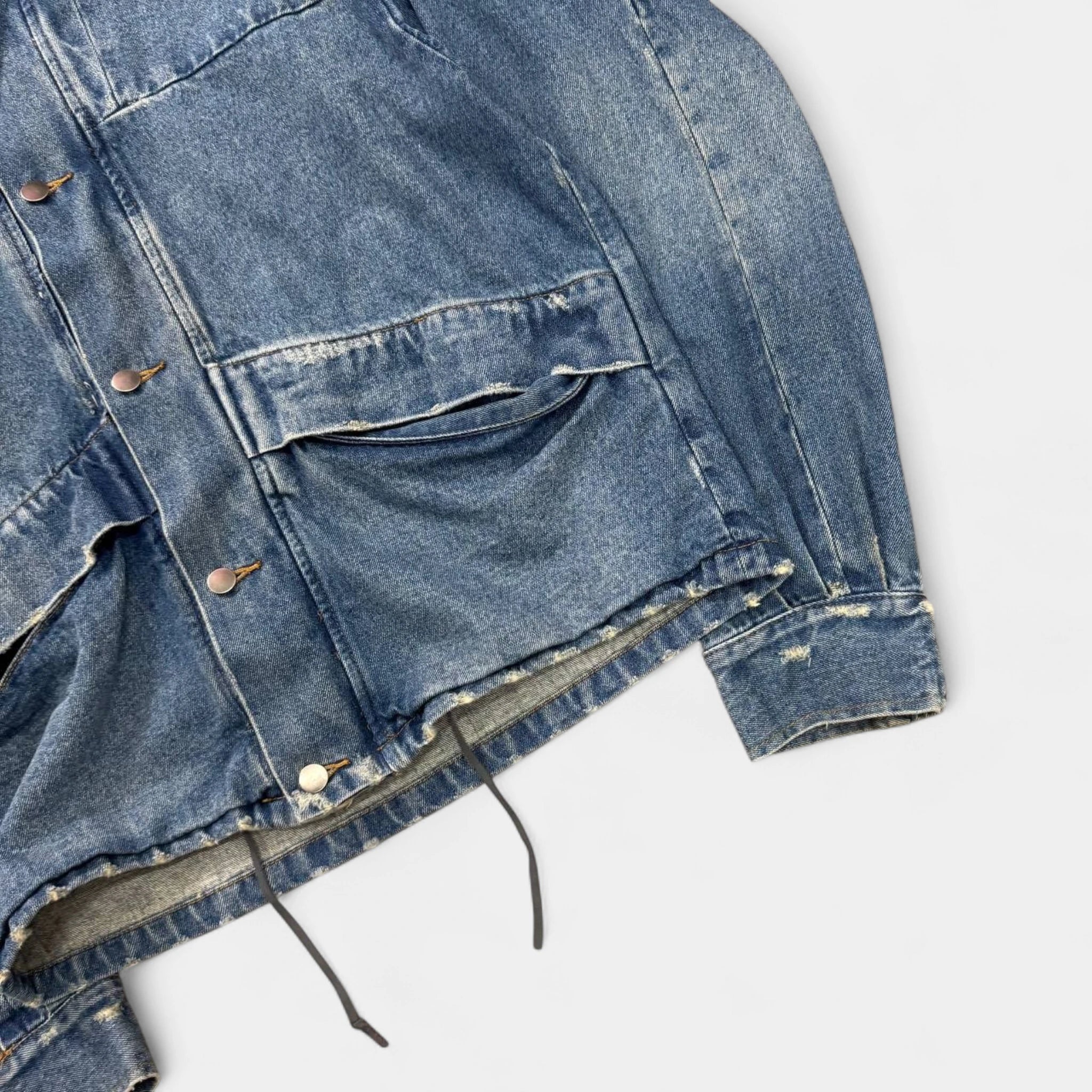 424 Wash Denim 2016 Hooded Parka Jacket