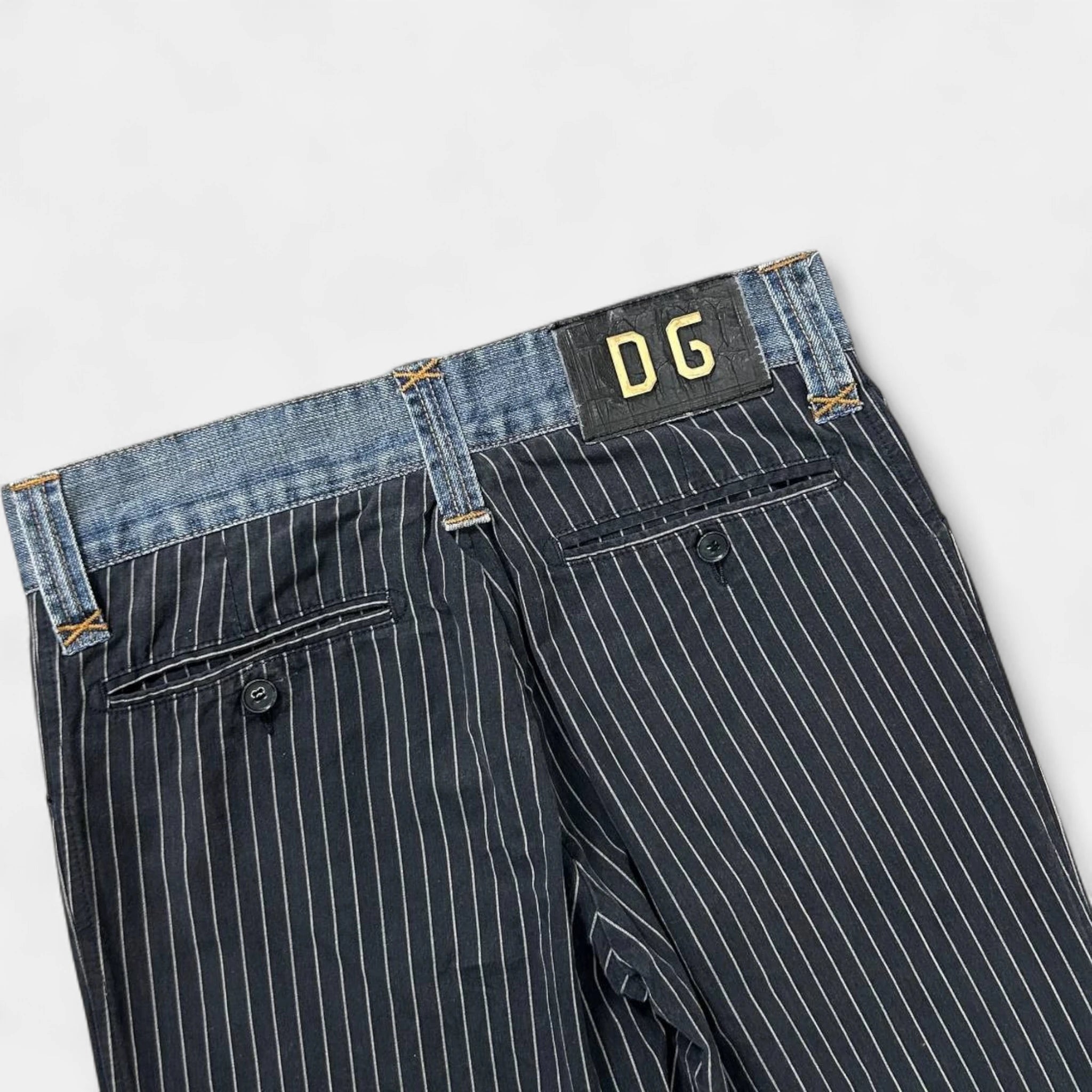Dolce & Gabbana Striped Grey Straight Leg Pants