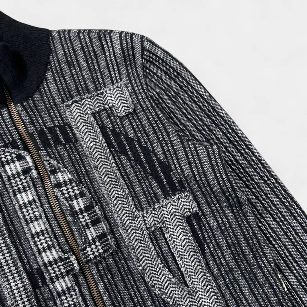 Jean Paul Gaultier 90s Textured Striped Knit Jacket