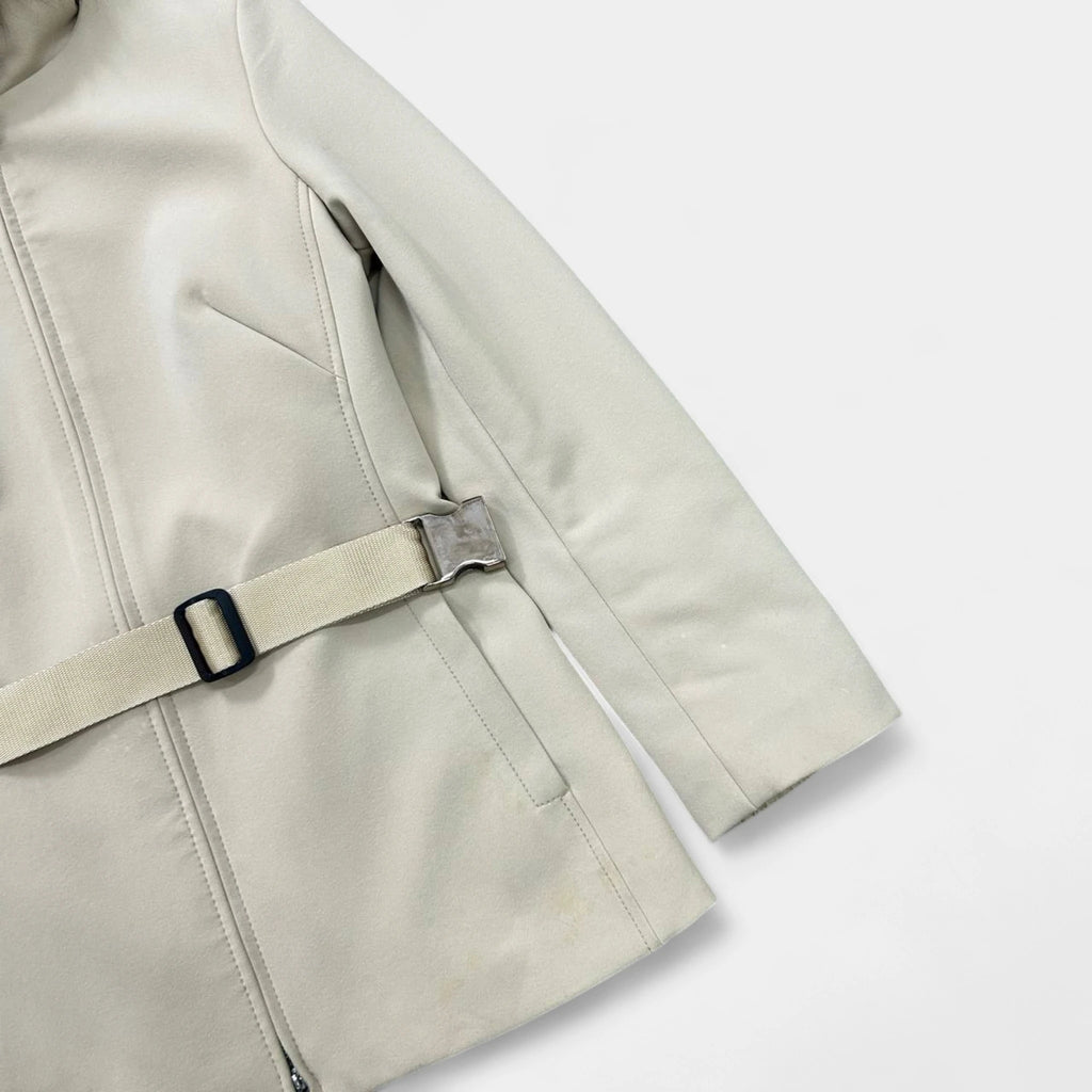 Prada Beige Fur Hooded Jacket