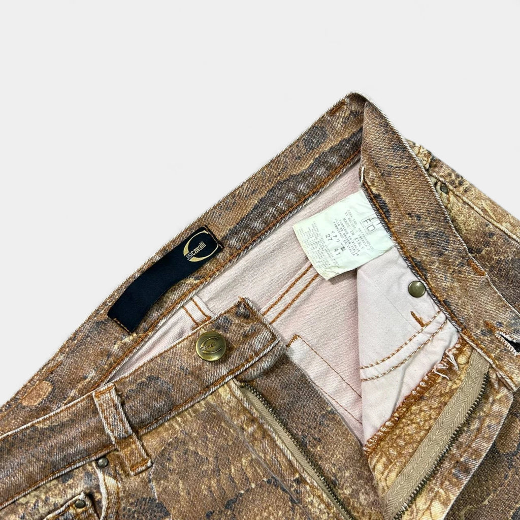 Just Cavalli 2000s Snakeskin Pattern Pants