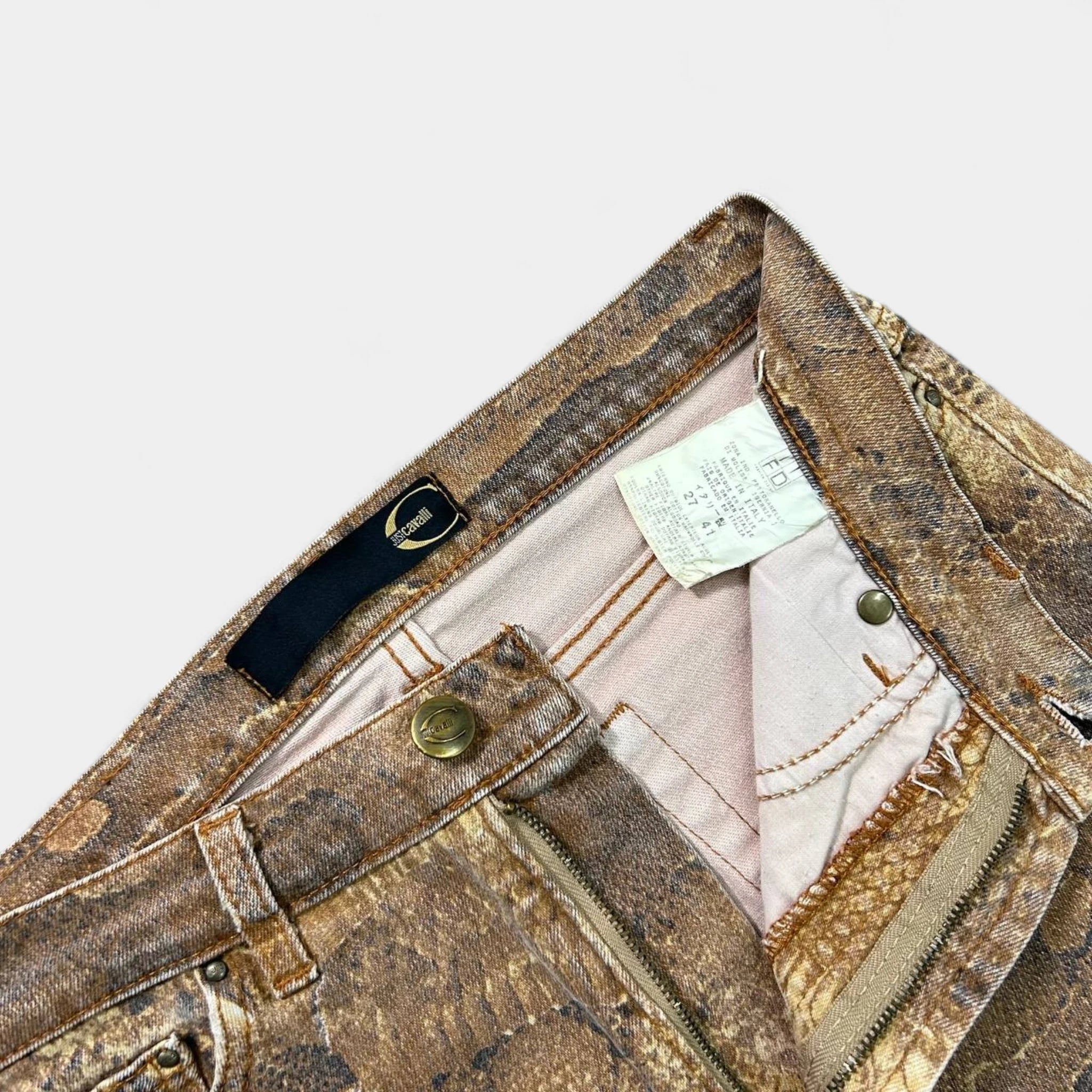 Just Cavalli 2000s Snakeskin Pattern Pants