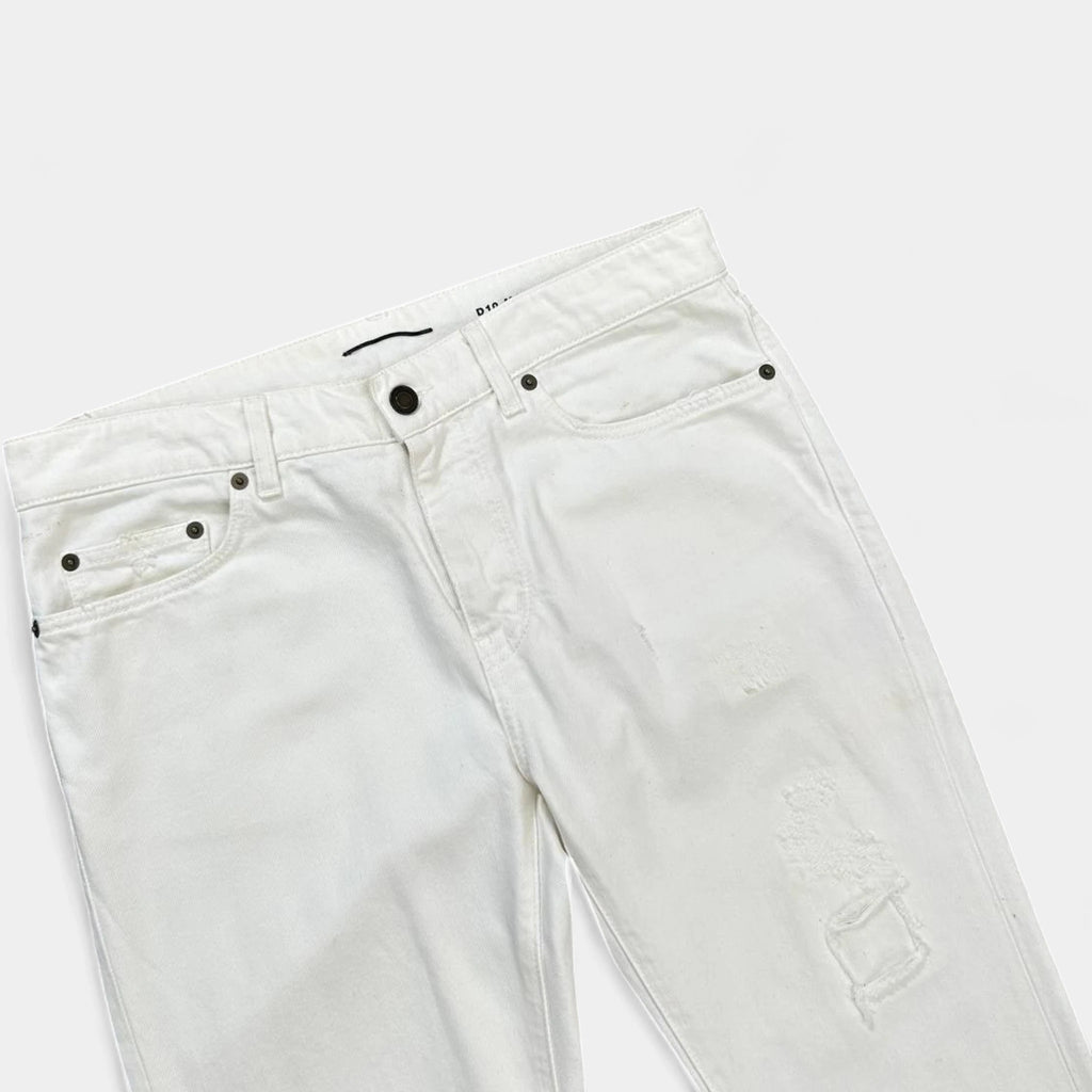 Saint Laurent D10 2016 Distressed White Skinny Jeans
