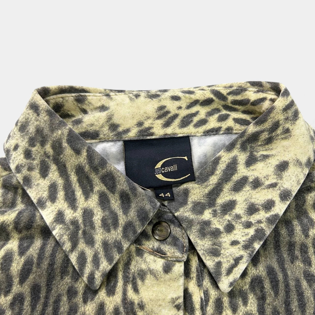 Just Cavalli Yellow Leopard Polo Shirt