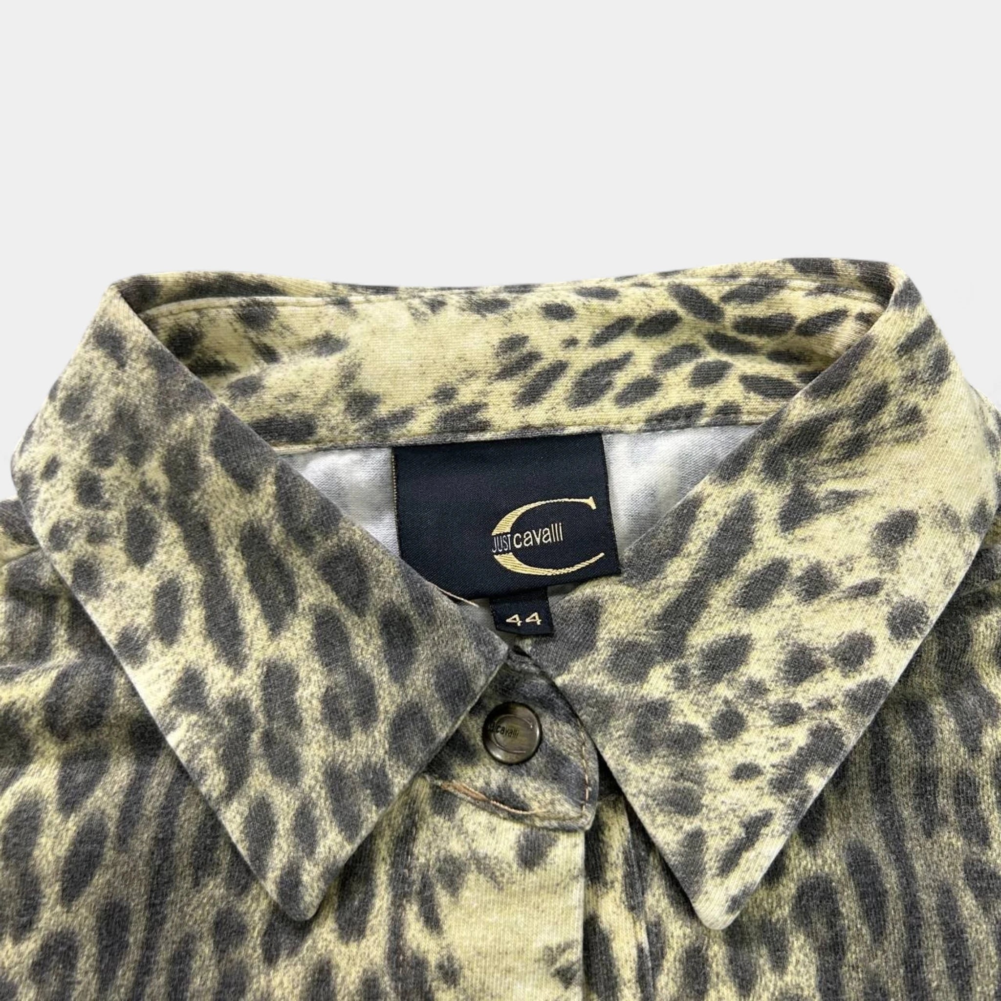 Just Cavalli Yellow Leopard Polo Shirt