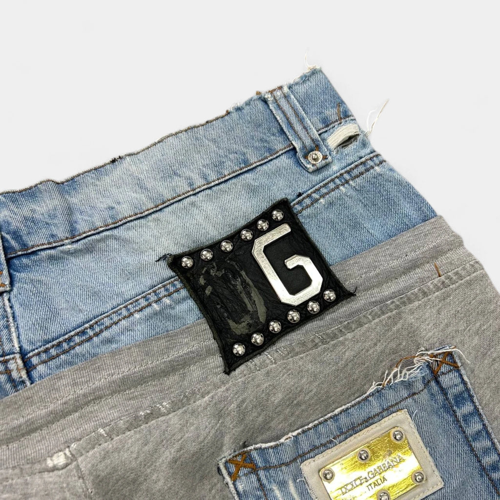 Dolce & Gabbana Hybrid Denim-Sweatpant Shorts