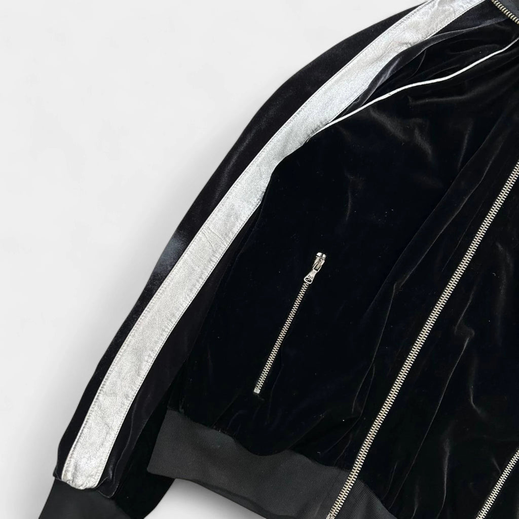 Dolce & Gabbana 2000's Sport Velour Black Track Jacket
