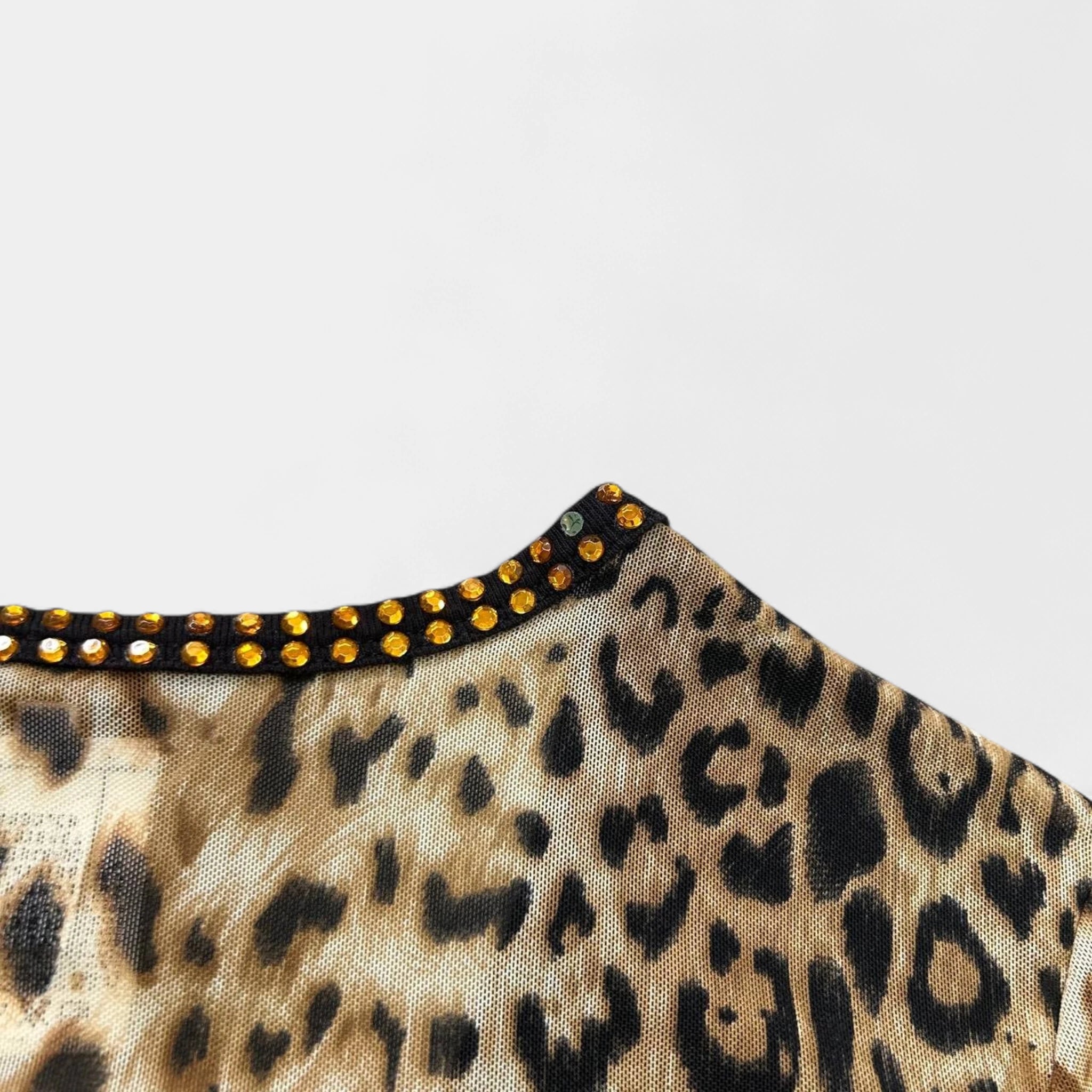 Dolce & Gabbana 2000s Rhinestone Leopard Tee