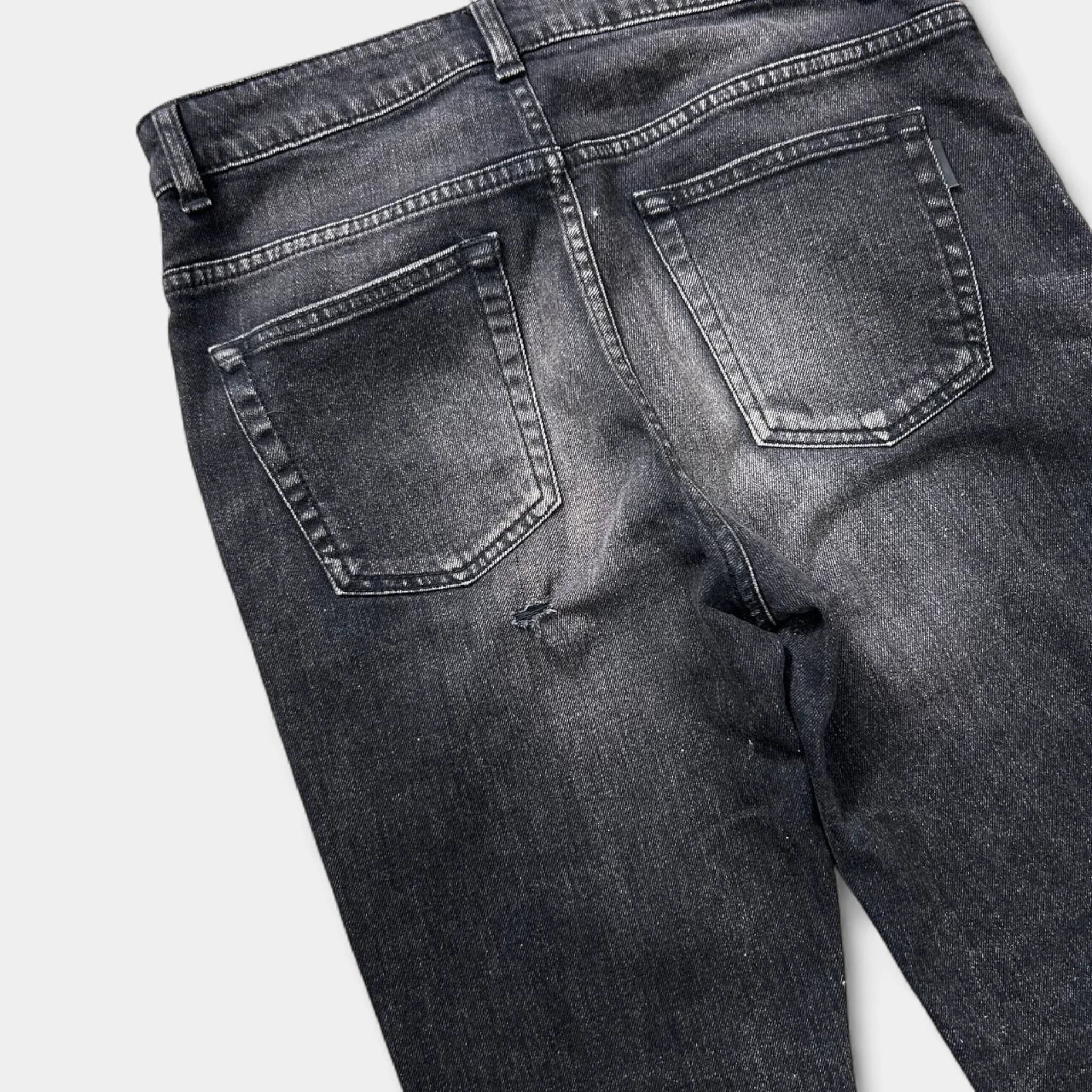 Saint Lauren D05 Skinny Denim Jeans Distressed Edge Women