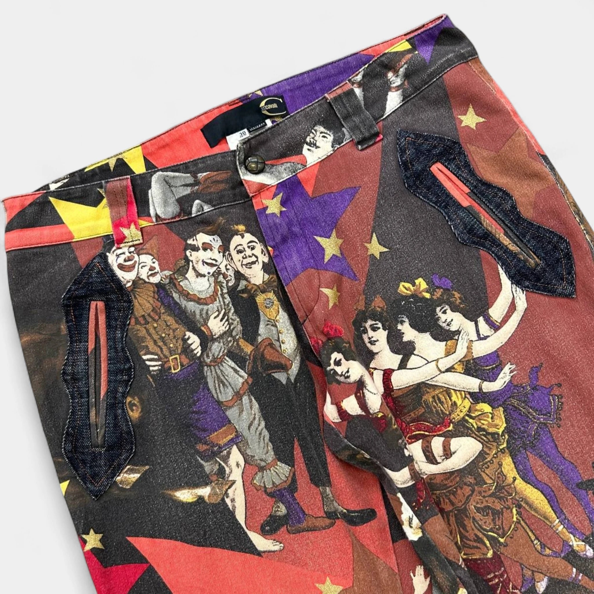 Just Cavalli 2000s Circus Print Cropped Pants