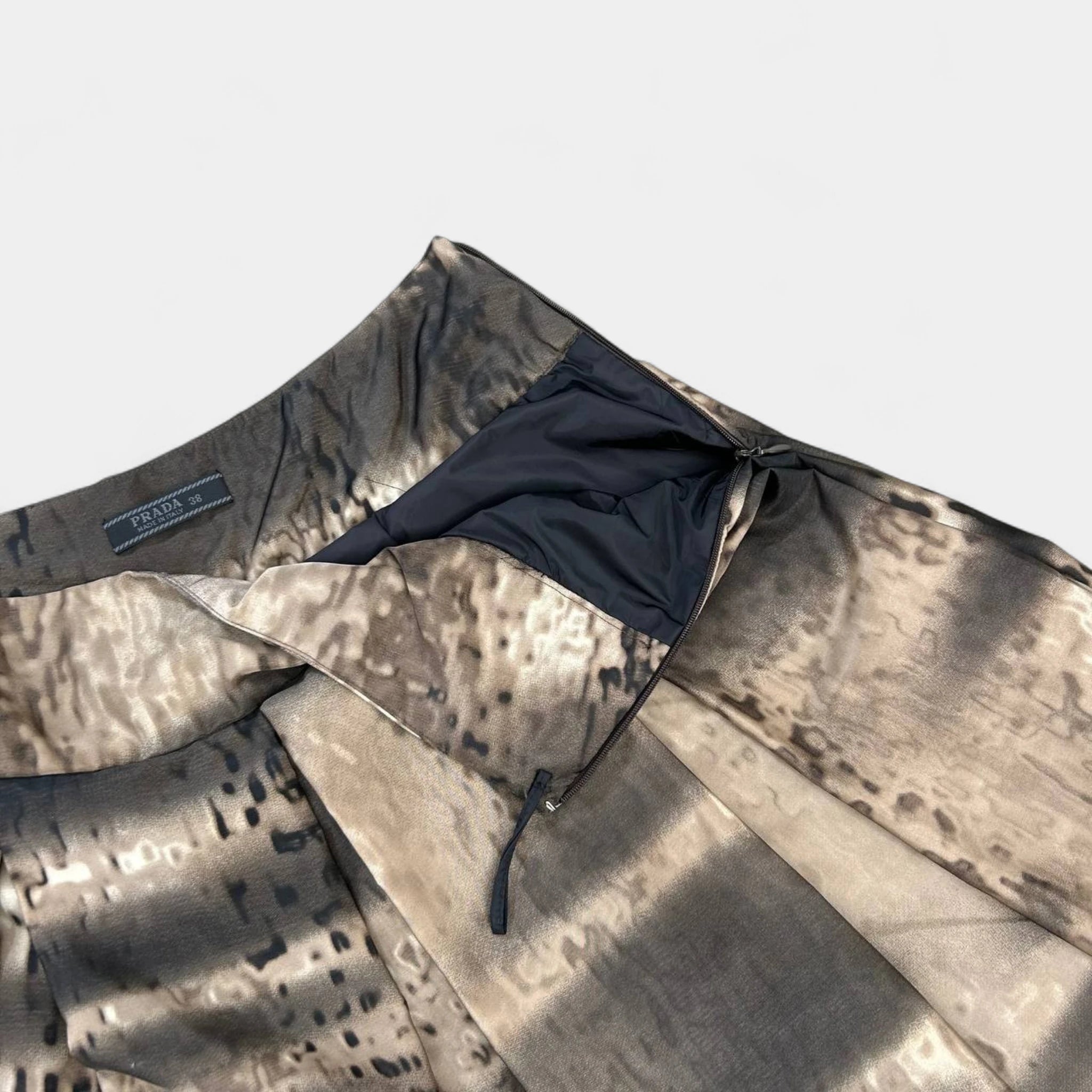 Prada FW2004 Nylon Printed Skirt