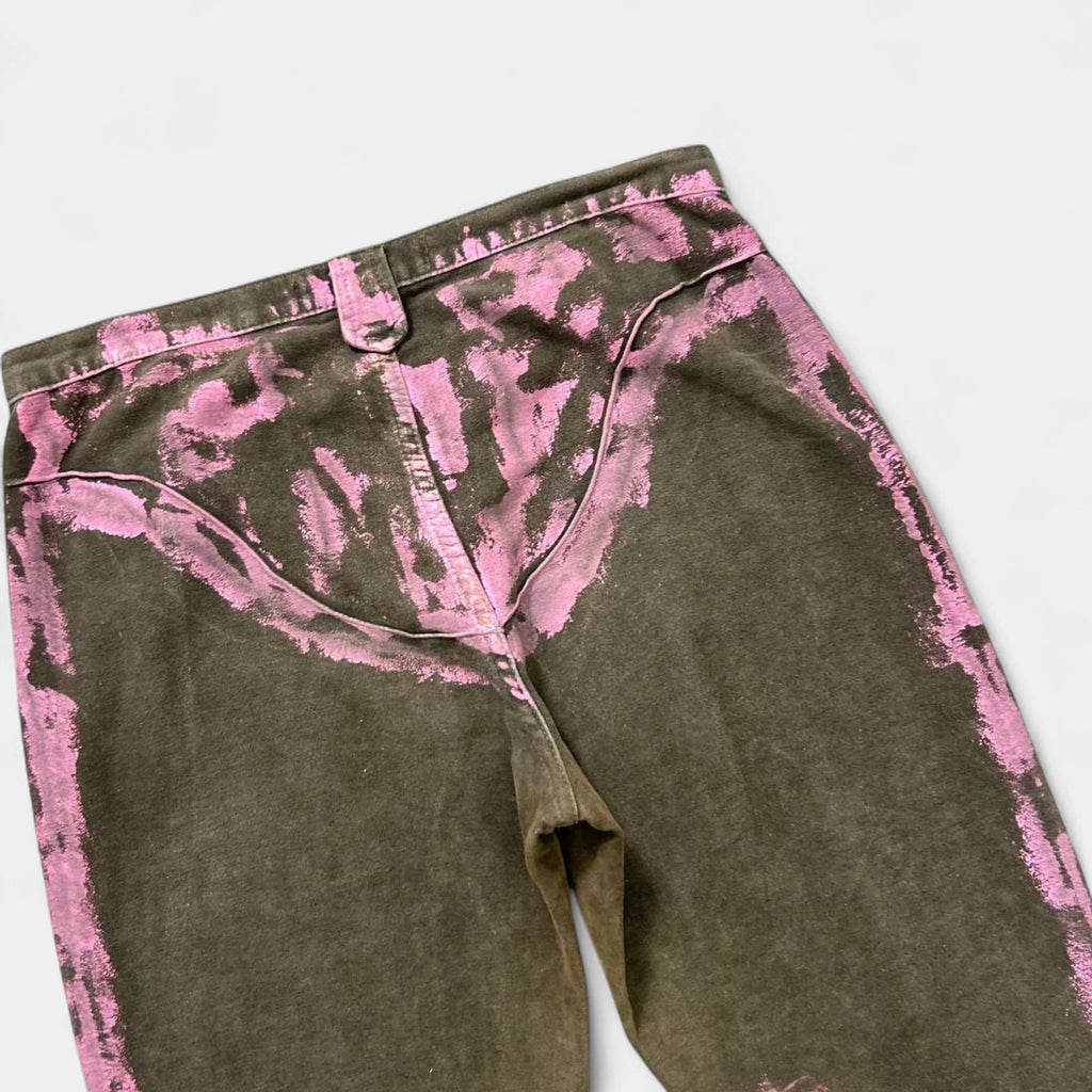 Just Cavalli 2000's Paint Splatter Brown Pants