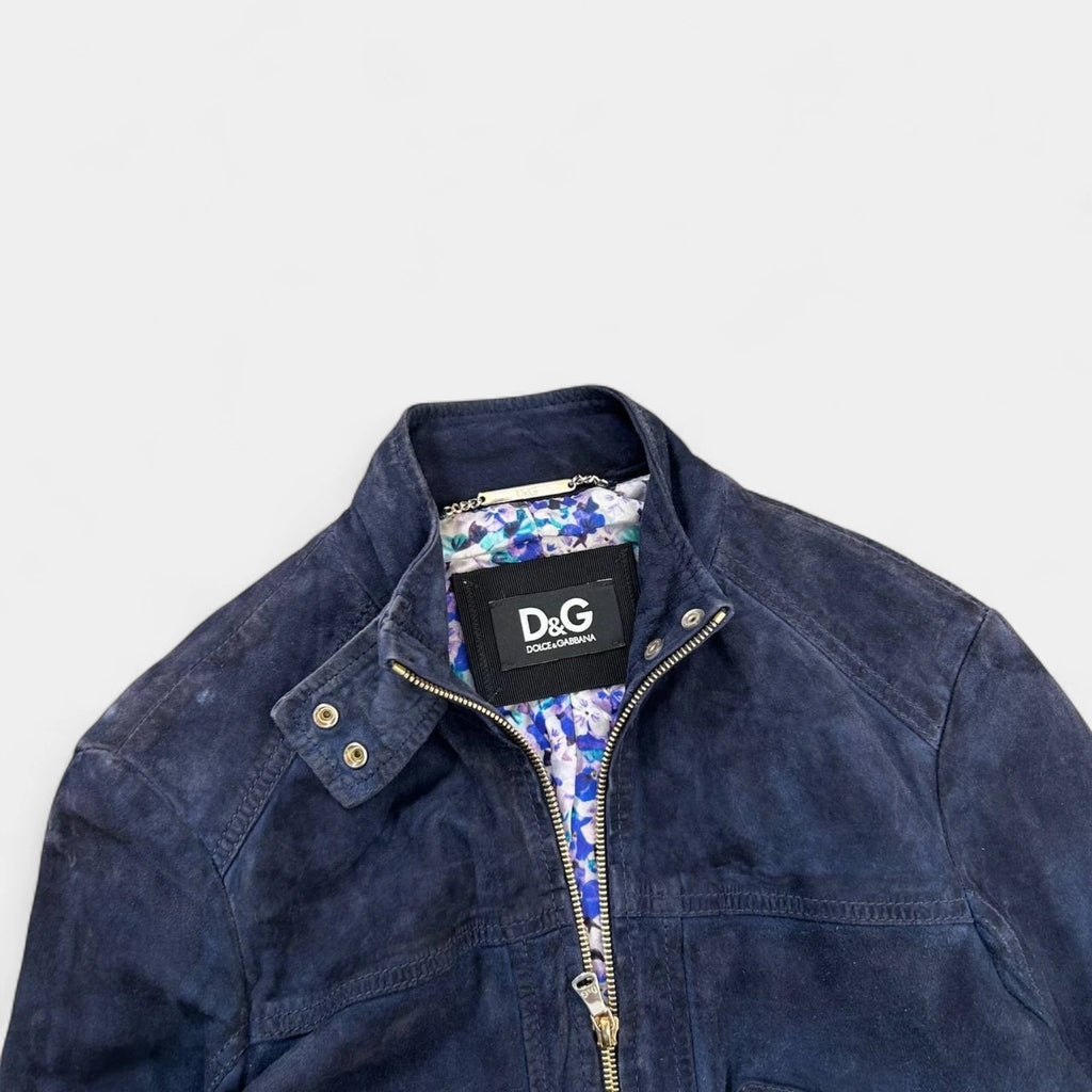 Dolce & Gabbana 2000´s Navy Suede Jacket