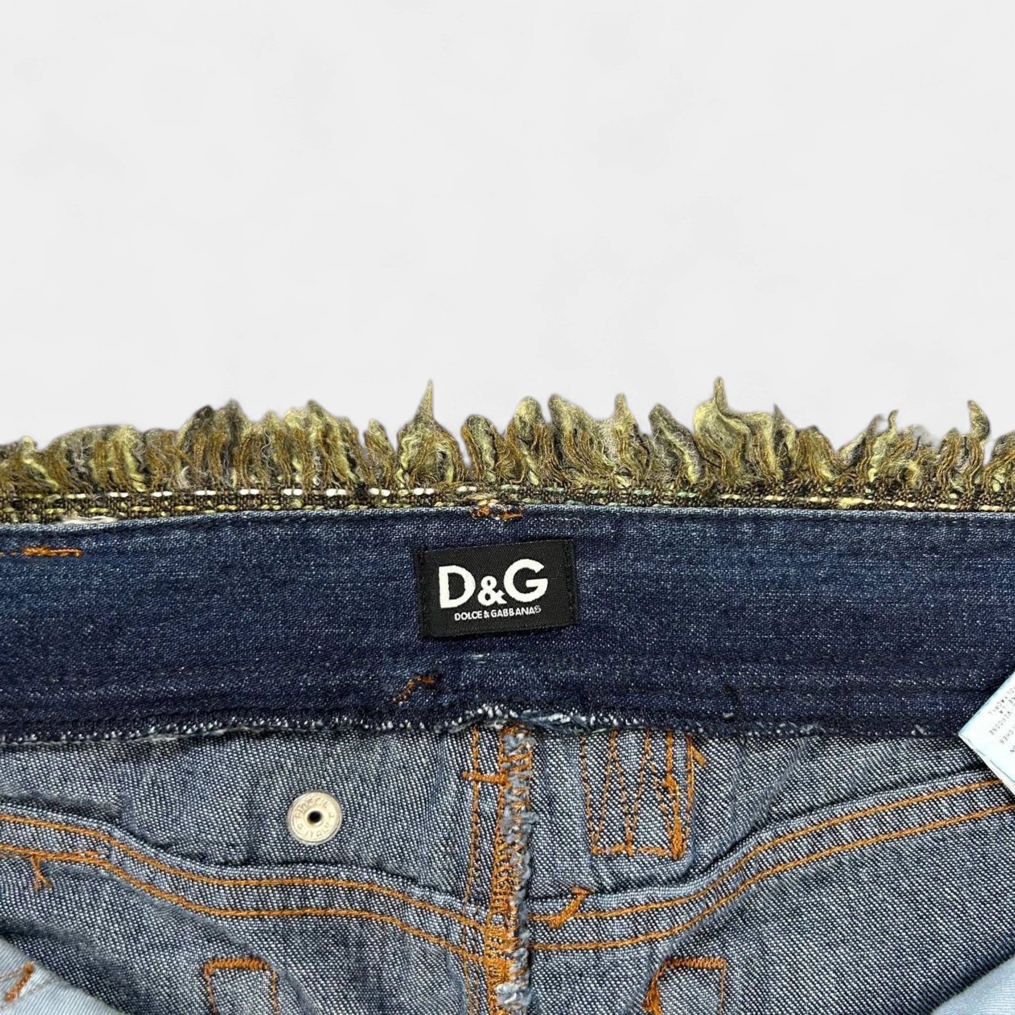 Dolce & Gabbana Green Tweed Denim Pants