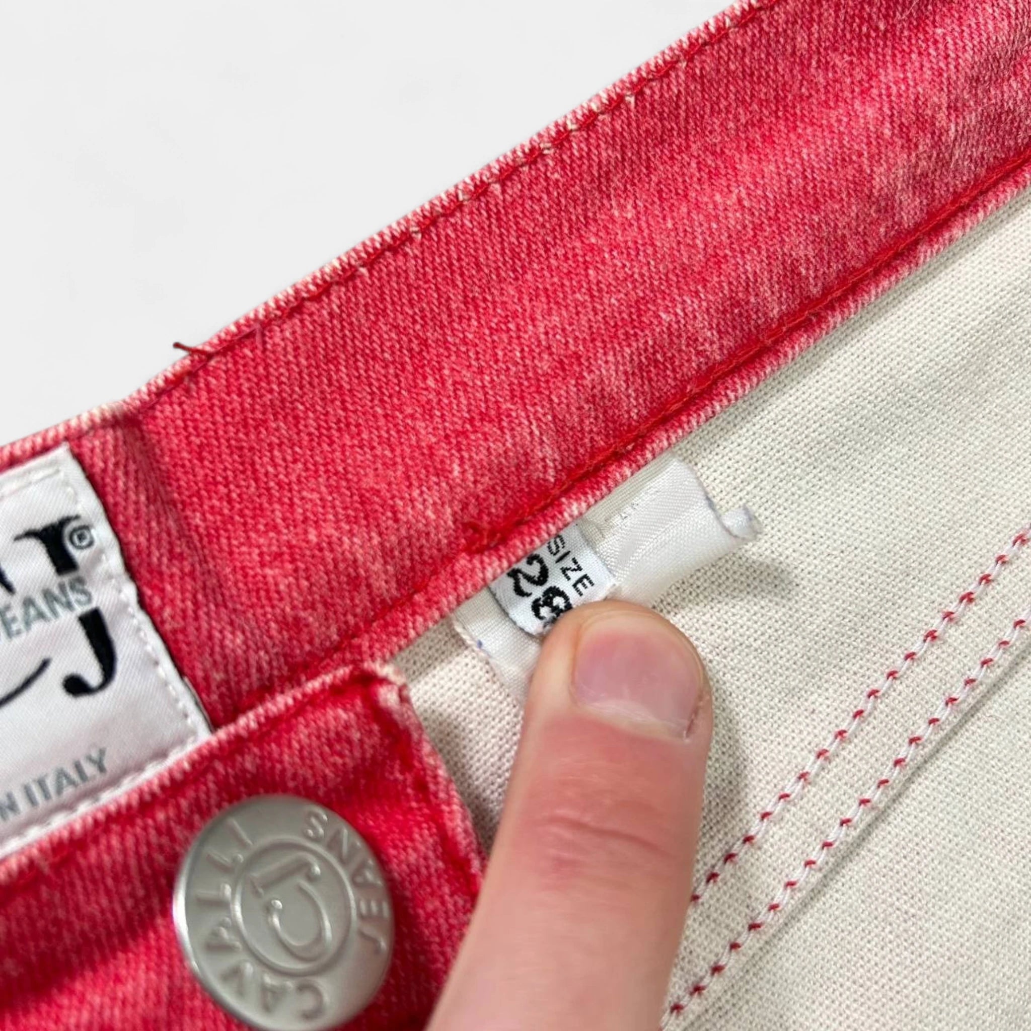 Cavalli Jeans Red Printed Denim Jeans