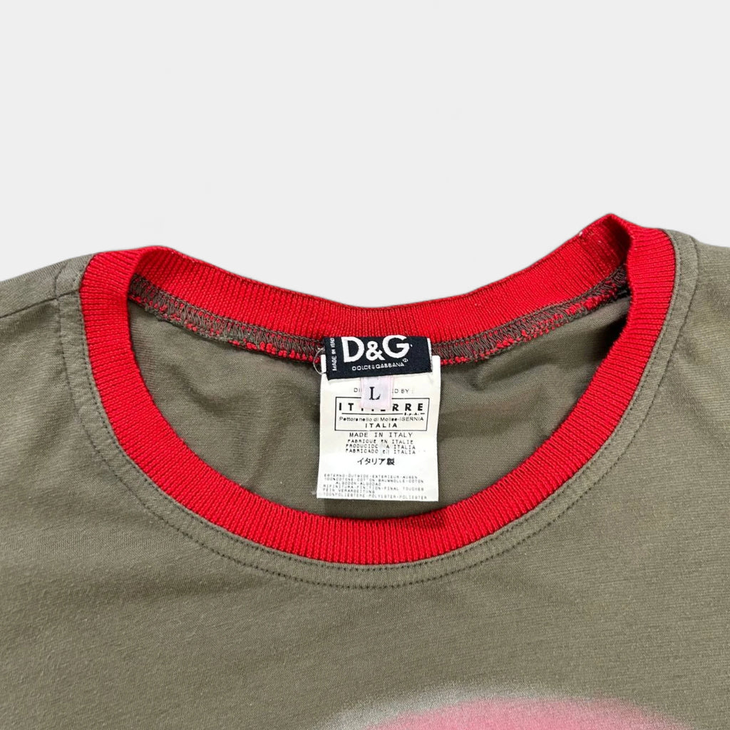 Dolce & Gabbana Green Khaki Graphic T-Shirt