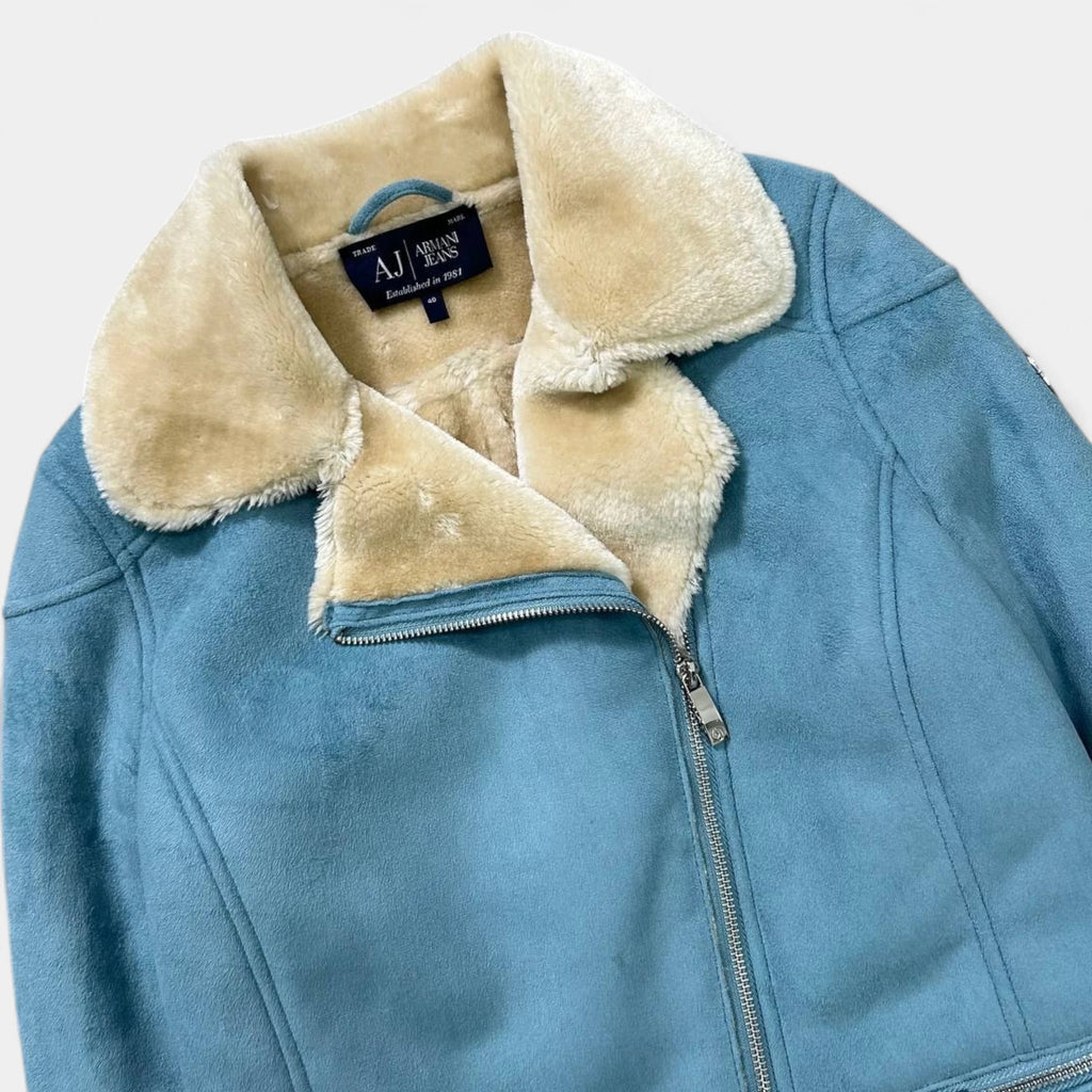 Armani Jeans Suede Baby Blue Jacket