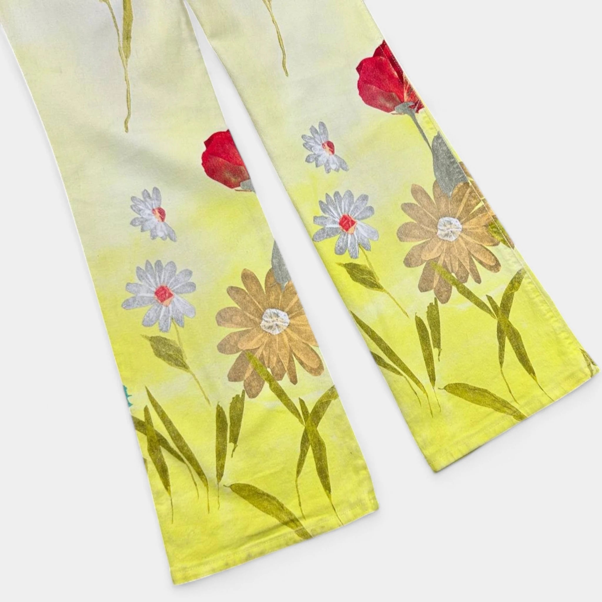 2000's Cavalli Jeans Floral Flared Pants