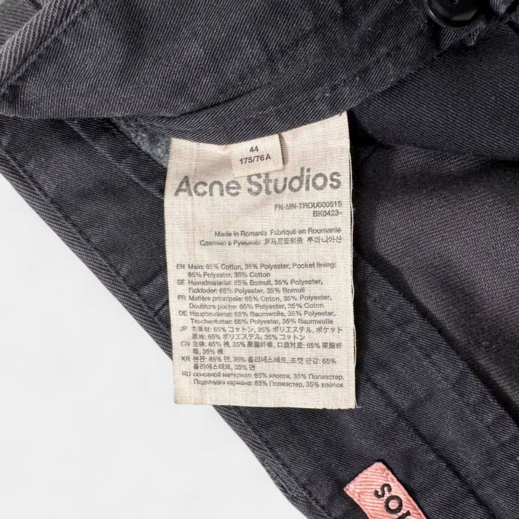 Acne Studios Straight Leg Cotton Twill Trousers