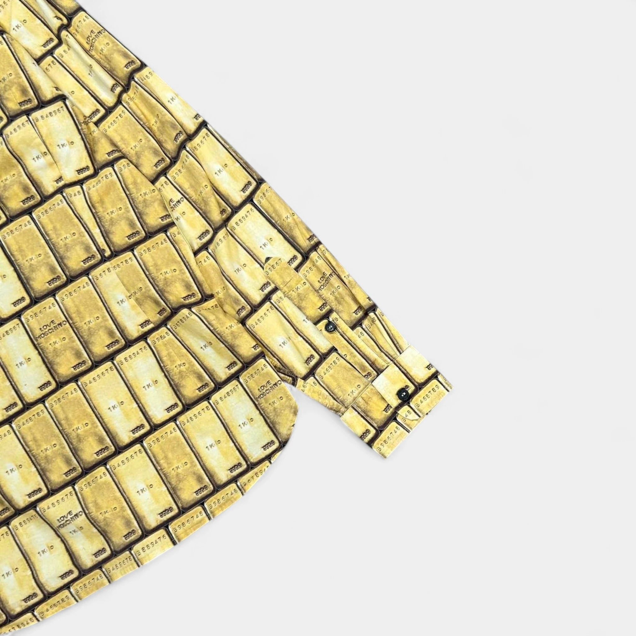 Love Moschino Gold Ingot Print Button Shirt