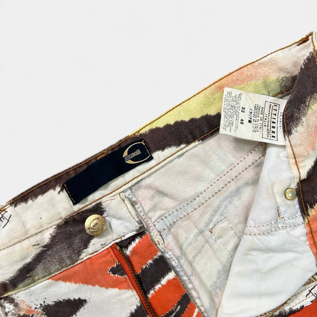Just Cavalli 2000s Psychedelic Orange Zebra Pants
