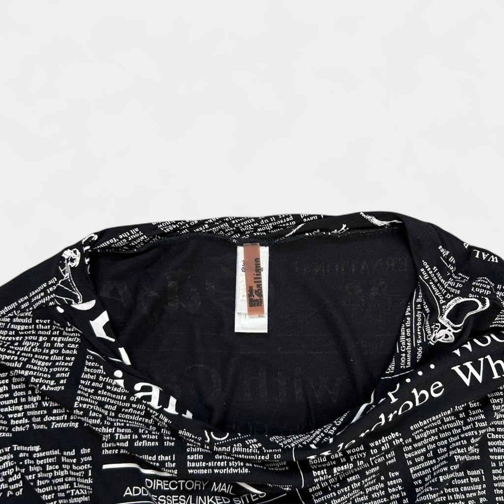Galliano 2000's Newspaper T-Shirt