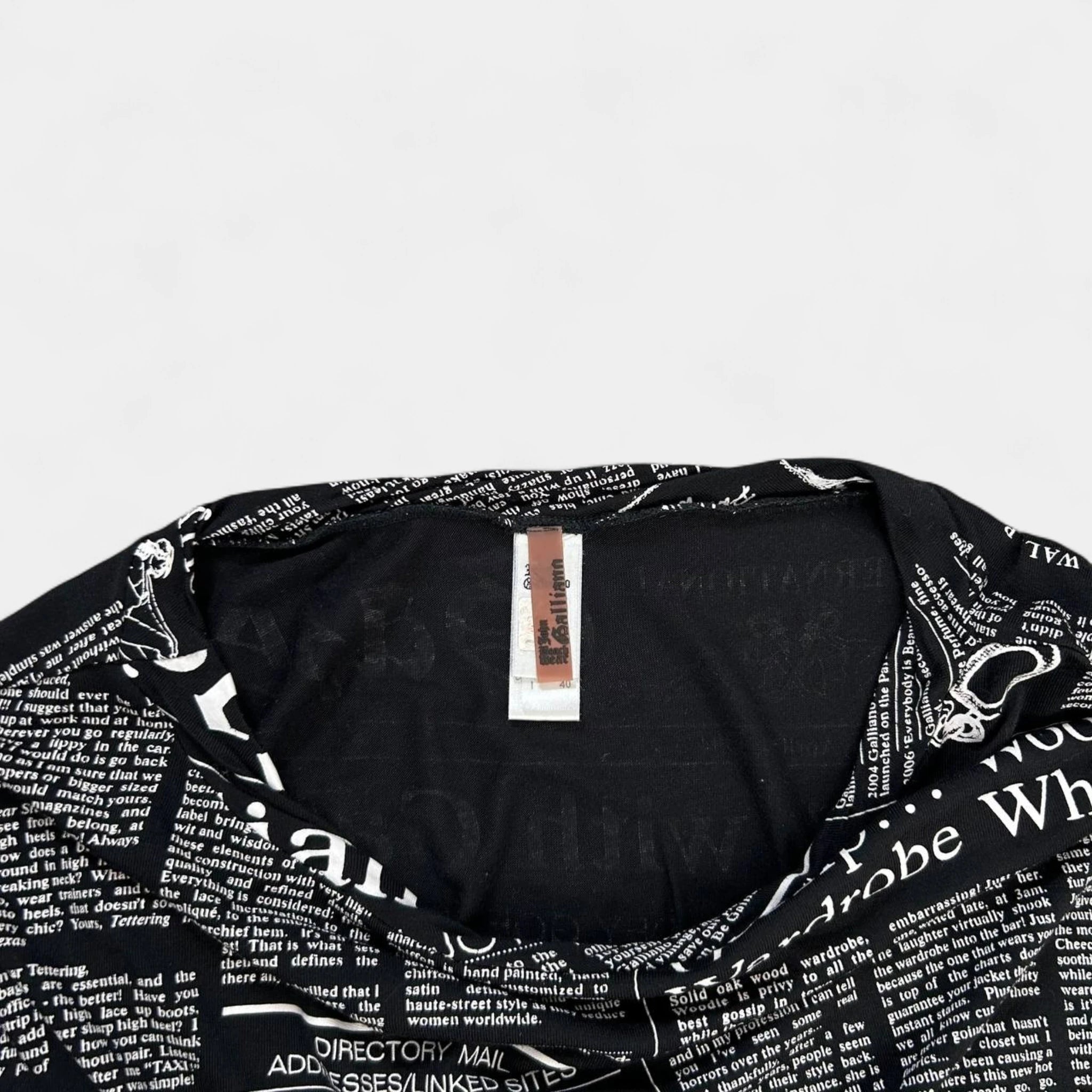 Galliano 2000's Newspaper T-Shirt