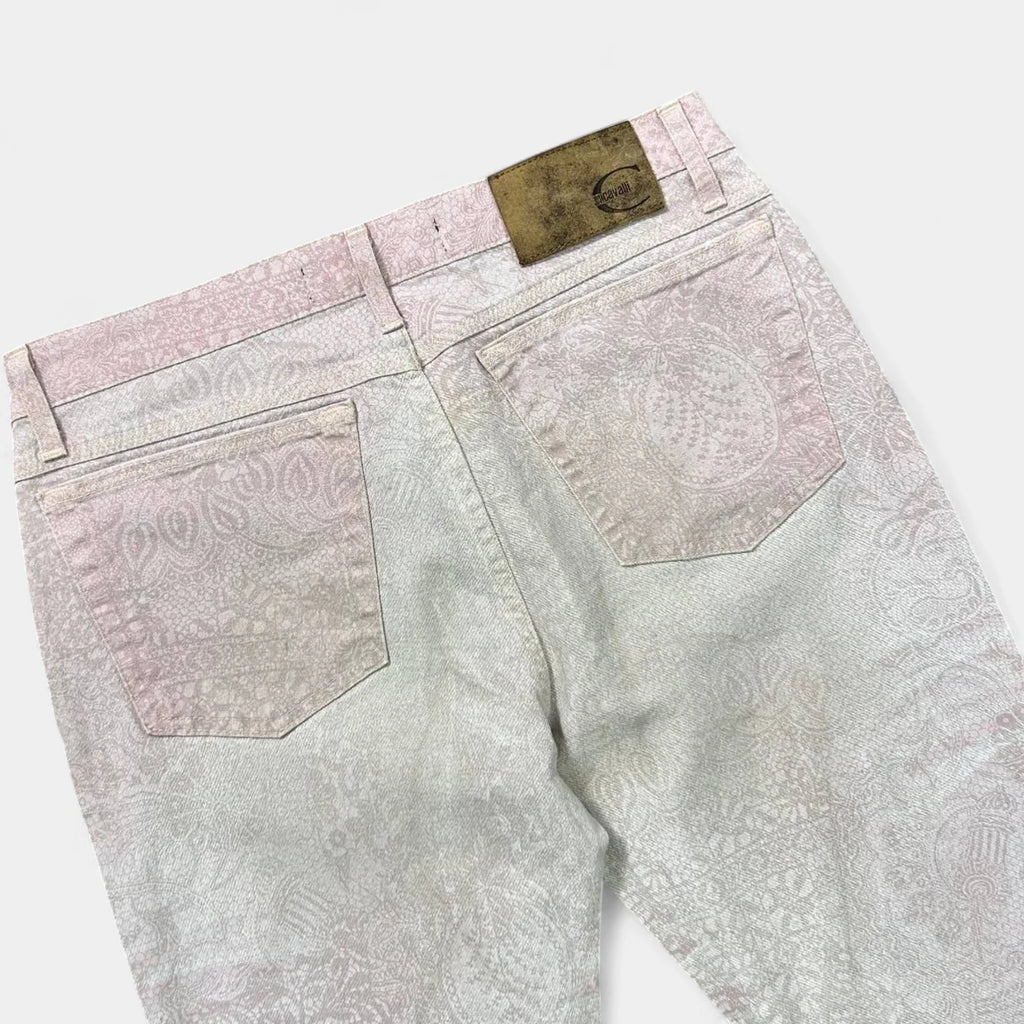 Just Cavalli 2000s Relief Floral Pink Pants