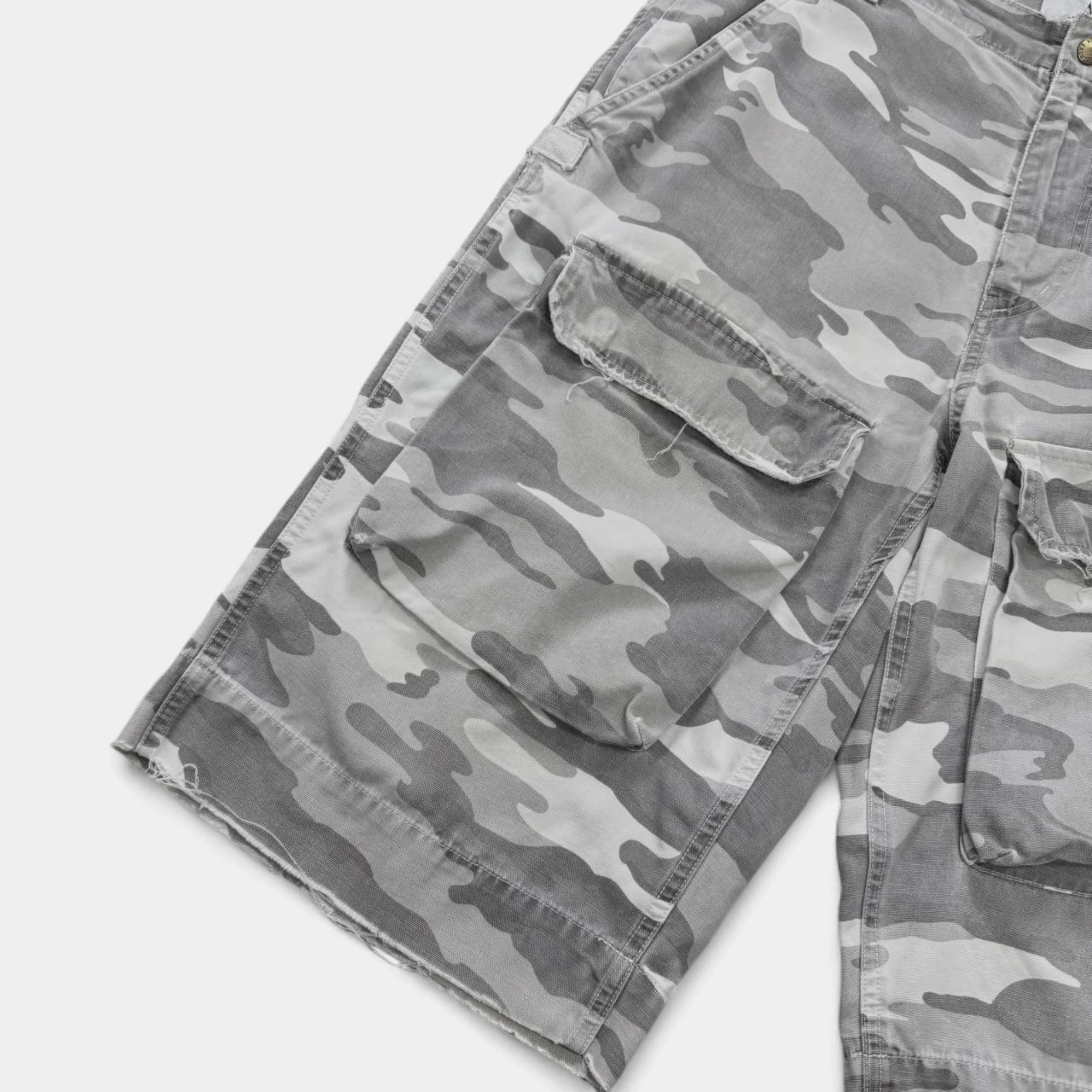 Armani Exchange White Snow Camouflage Cargo Shorts