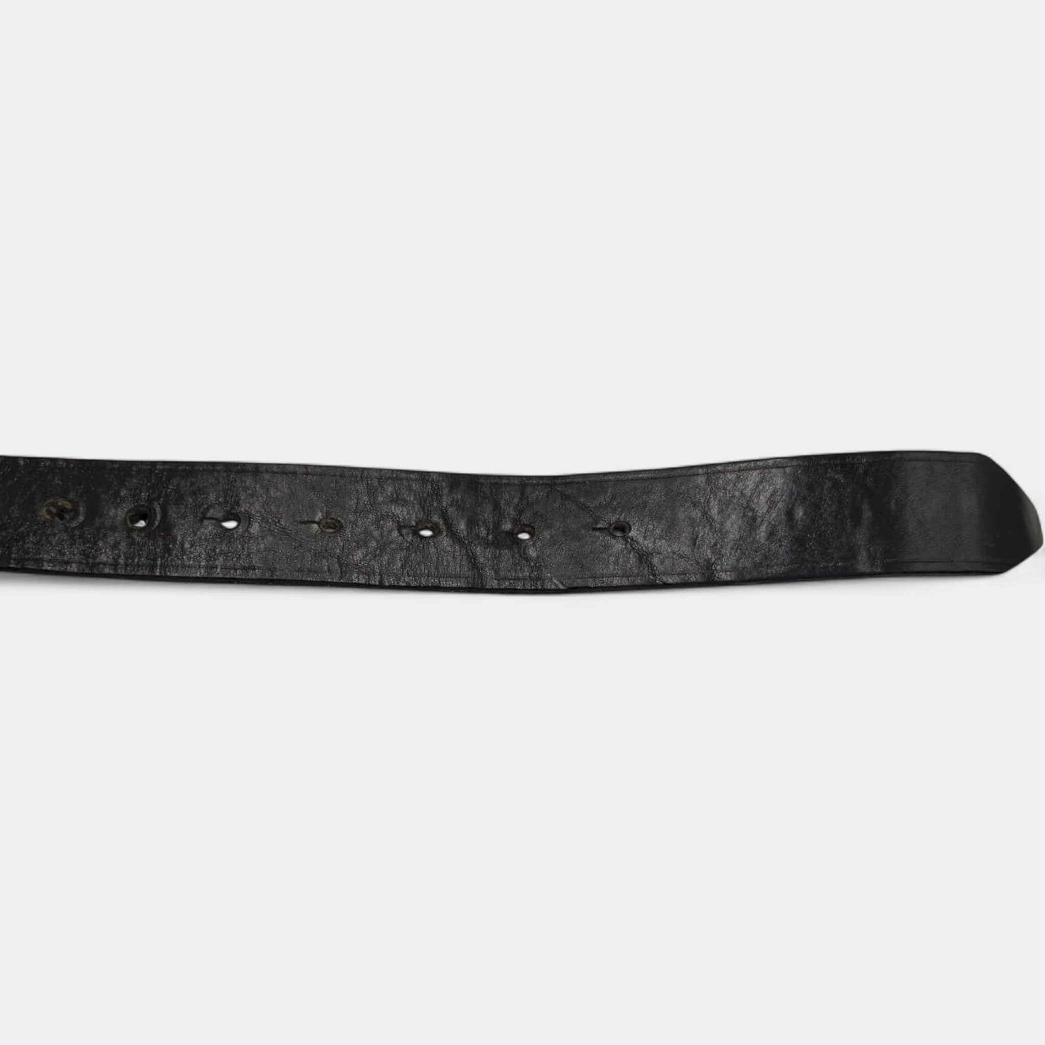 Dsquared2 2000s Racing Buckle Black Leather Belt
