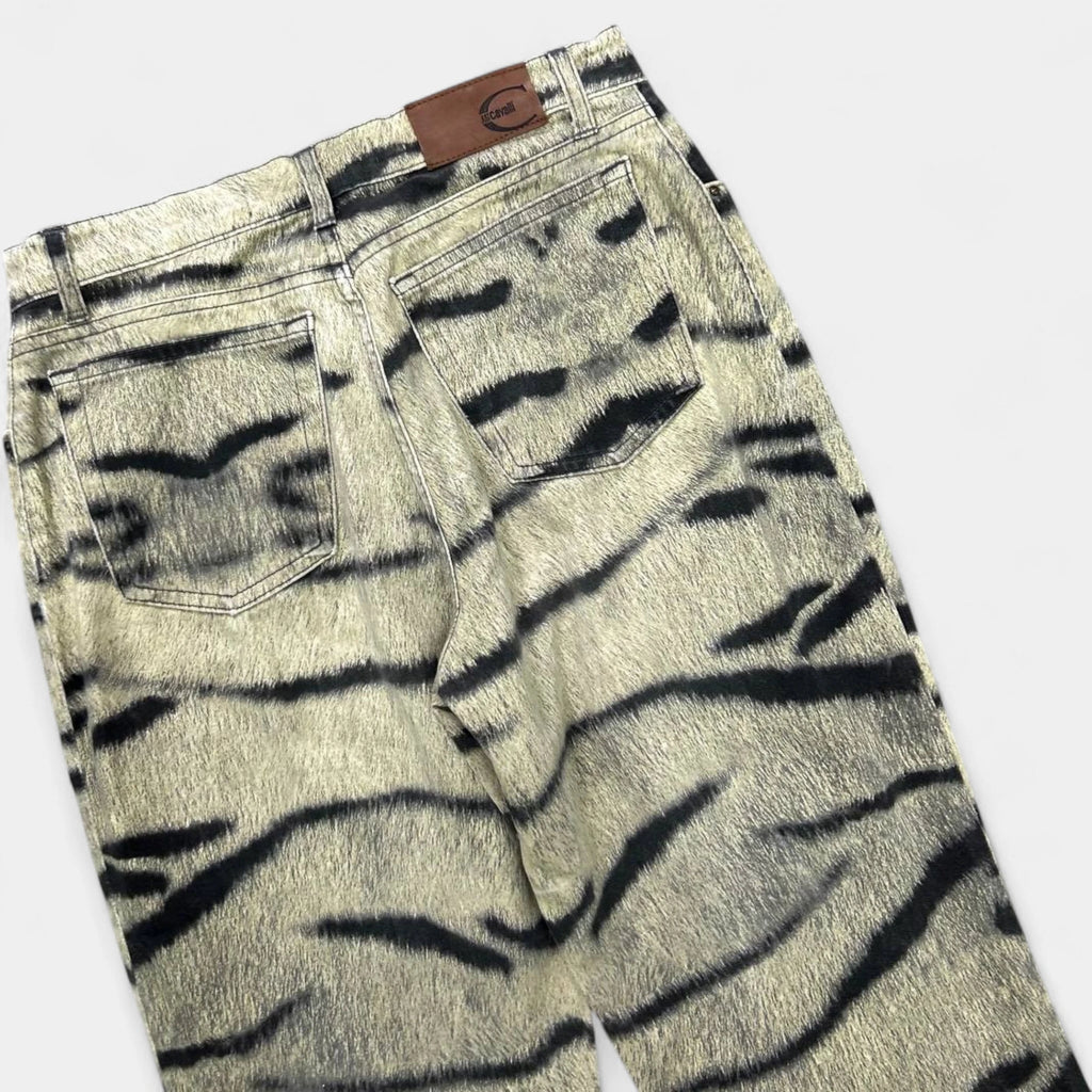 Just Cavalli 2000s Tiger Print Flared Pants