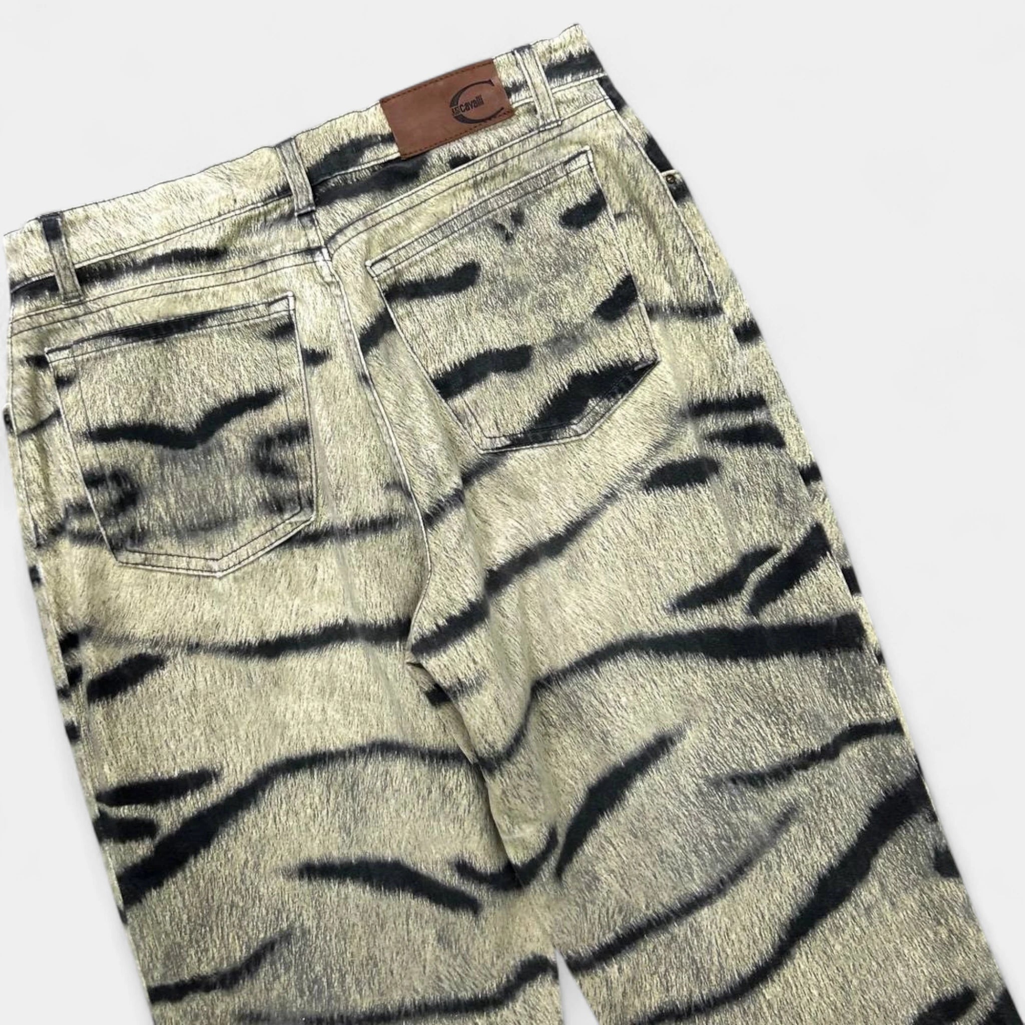 Just Cavalli 2000s Tiger Print Flared Pants