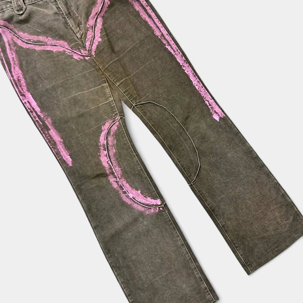 Just Cavalli 2000's Paint Splatter Brown Pants
