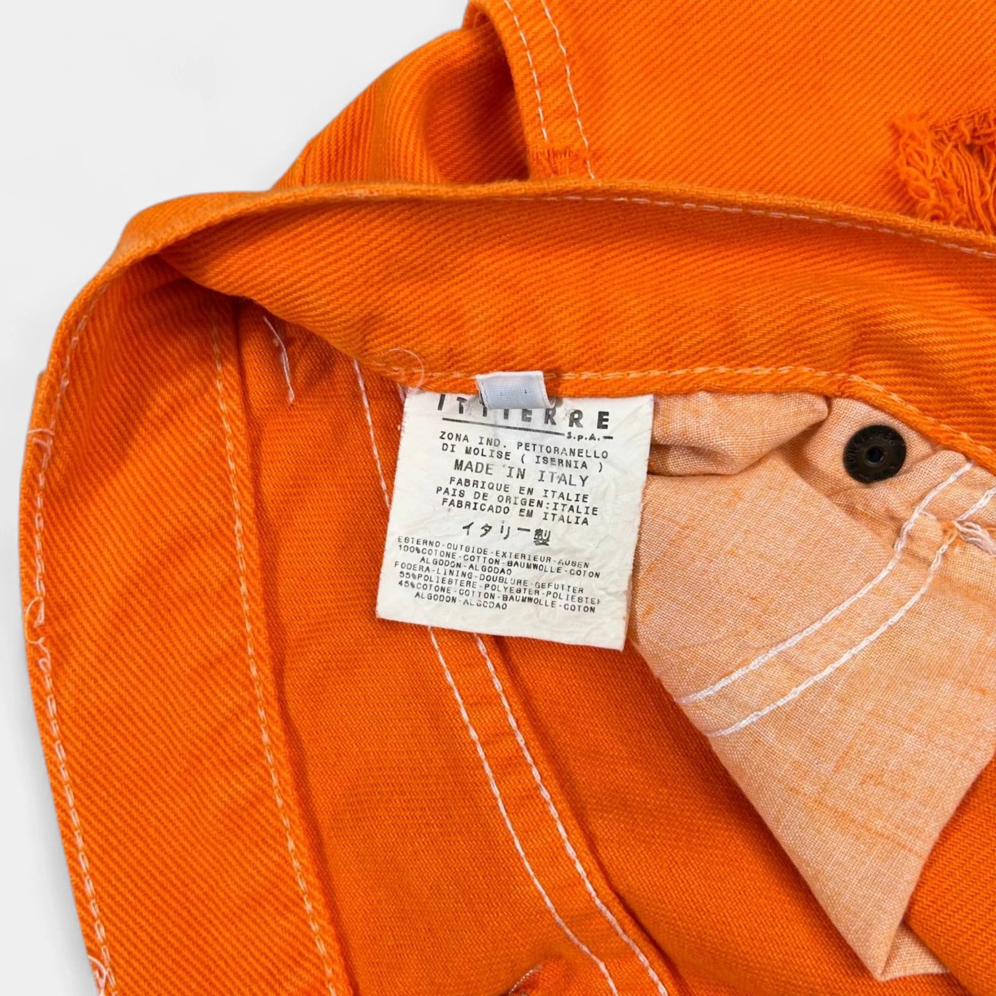 Dolce & Gabbana Orange Distressed Straight Leg Pants