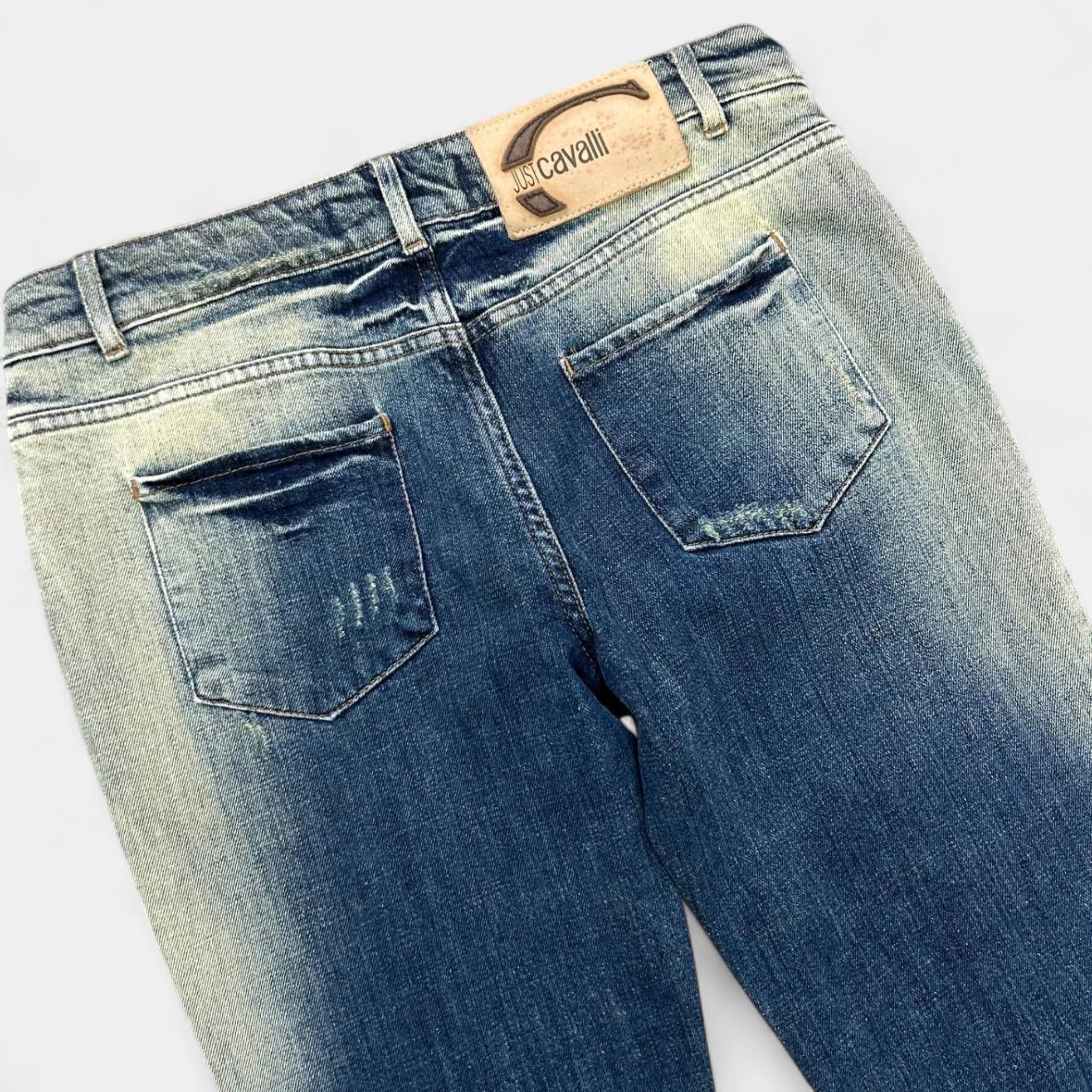 Just Cavalli 2000s Floral Flared Denim Jeans