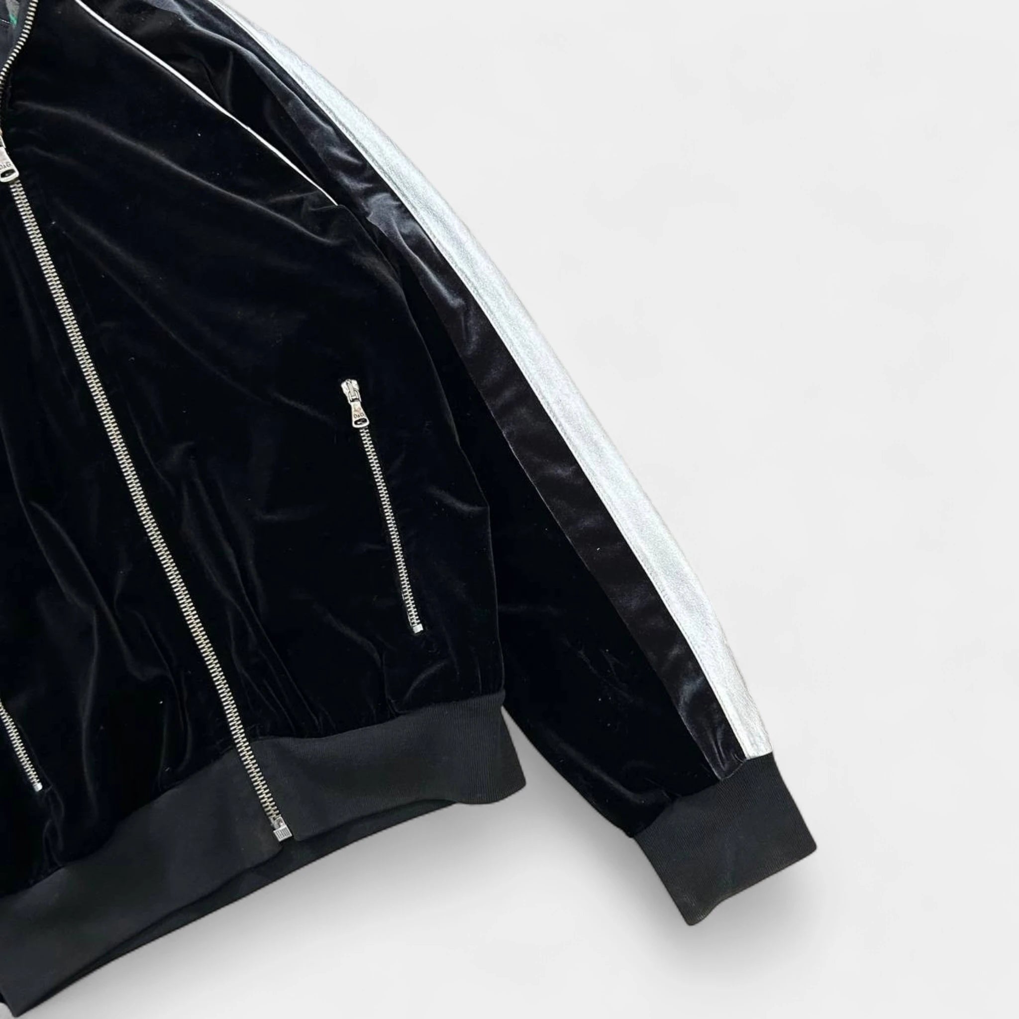 Dolce & Gabbana 2000's Sport Velour Black Track Jacket