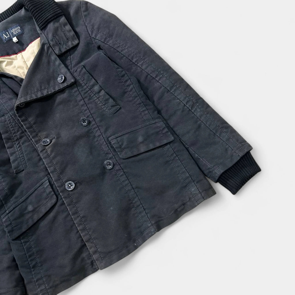 Armani Classic Long Button Navy Coat