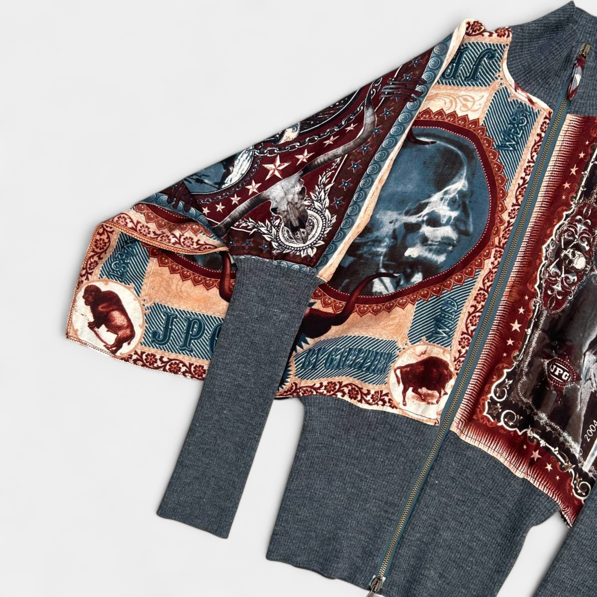 Jean Paul Gaultier 1998 Native Print Poncho Cardigan