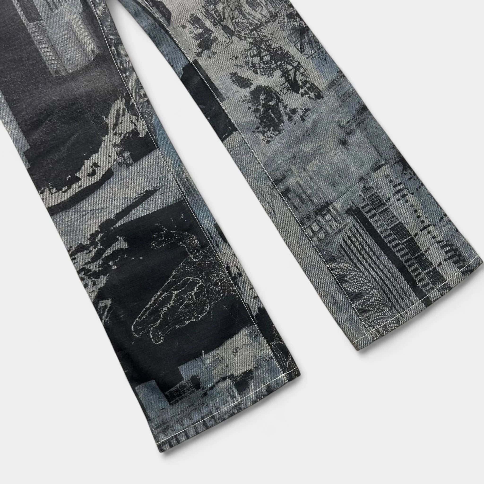 Just Cavalli 2000's City Pattern Black Pants