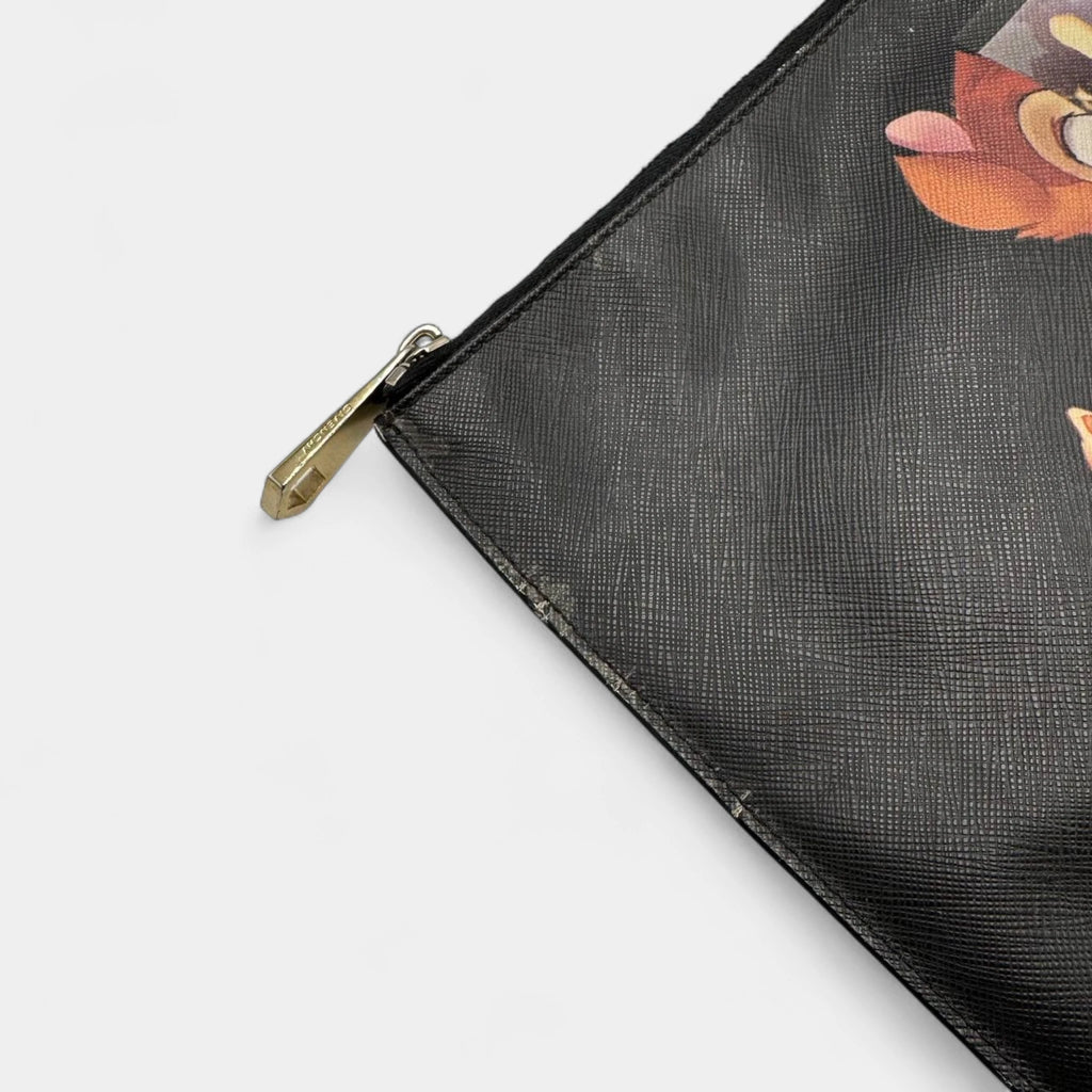 Givenchy by Riccardo Tisci 2013 Bambi Graphic Saffiano Zipper Pouch