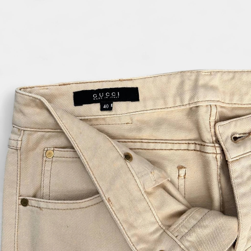 Gucci 2000's Flared Distressed Pants