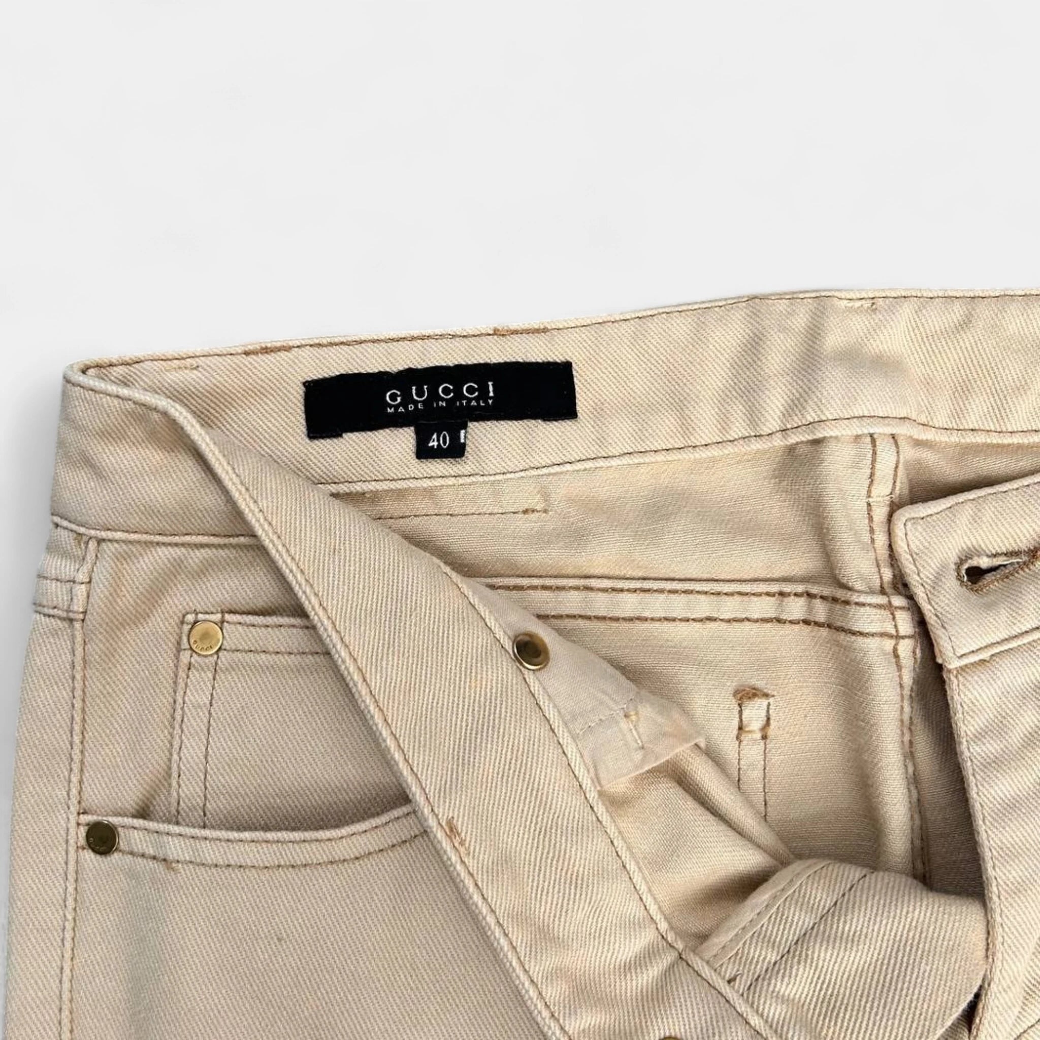 Gucci 2000's Flared Distressed Pants