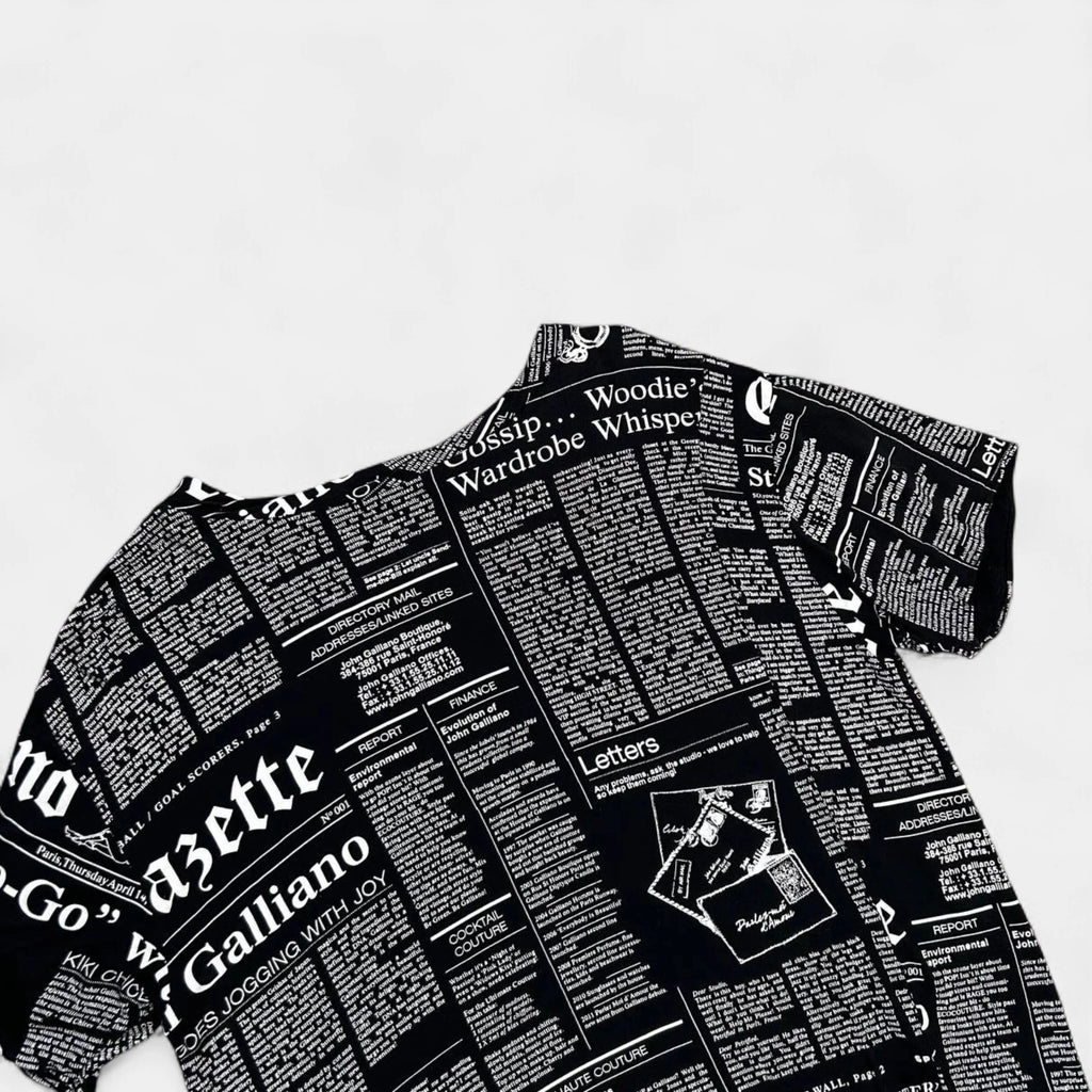 Galliano 2000's Newspaper T-Shirt