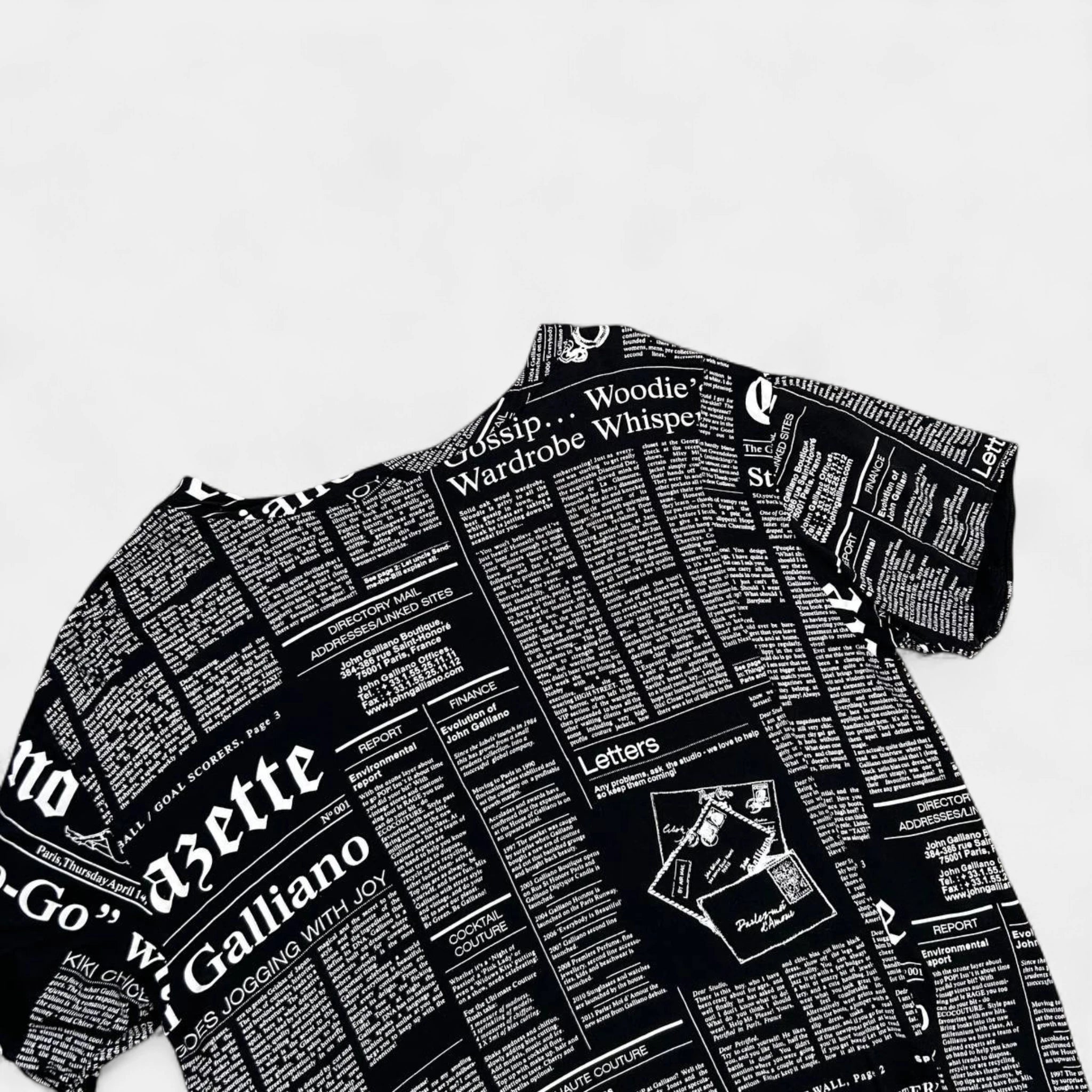Galliano 2000's Newspaper T-Shirt