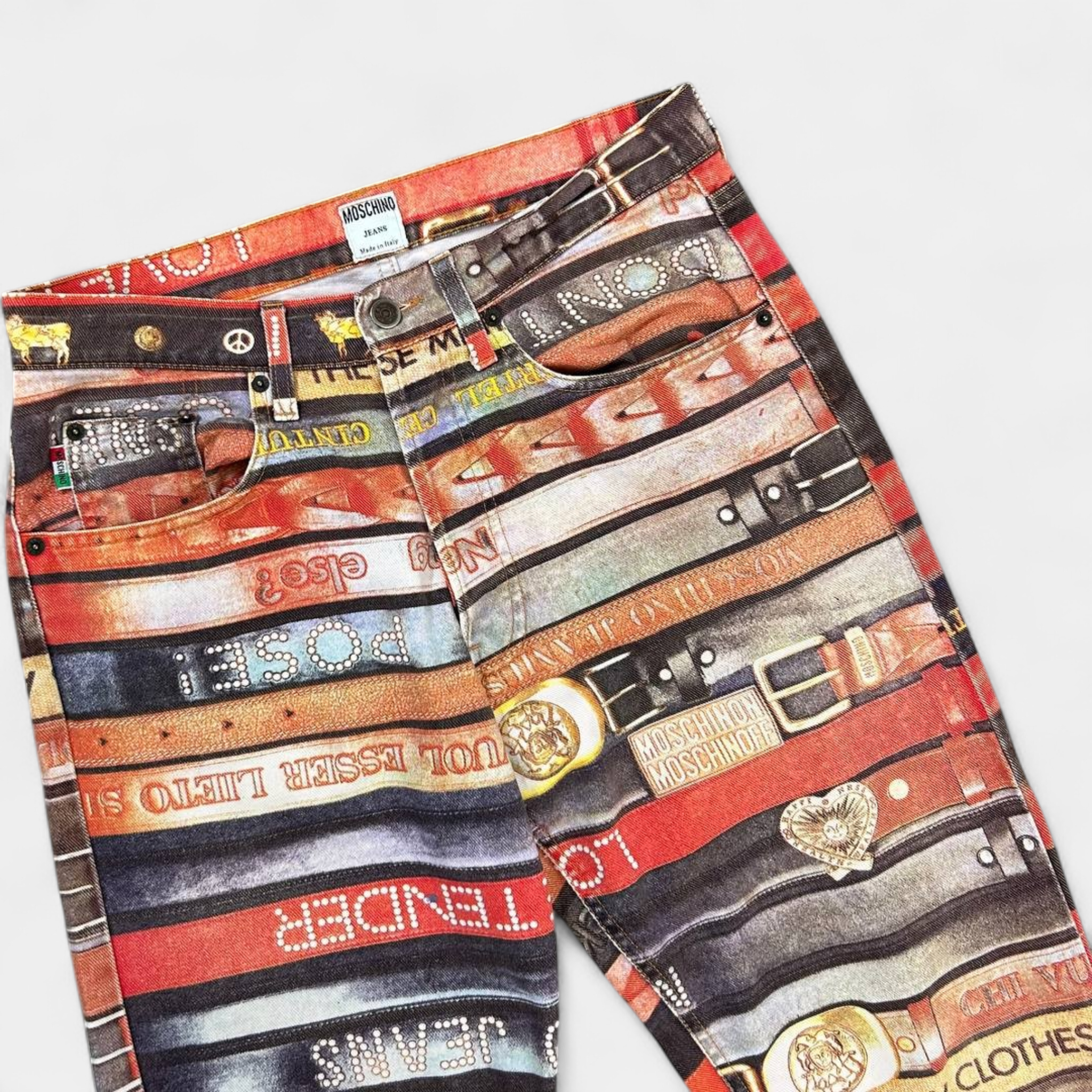 Moschino 2000's Belt Pattern Jeans