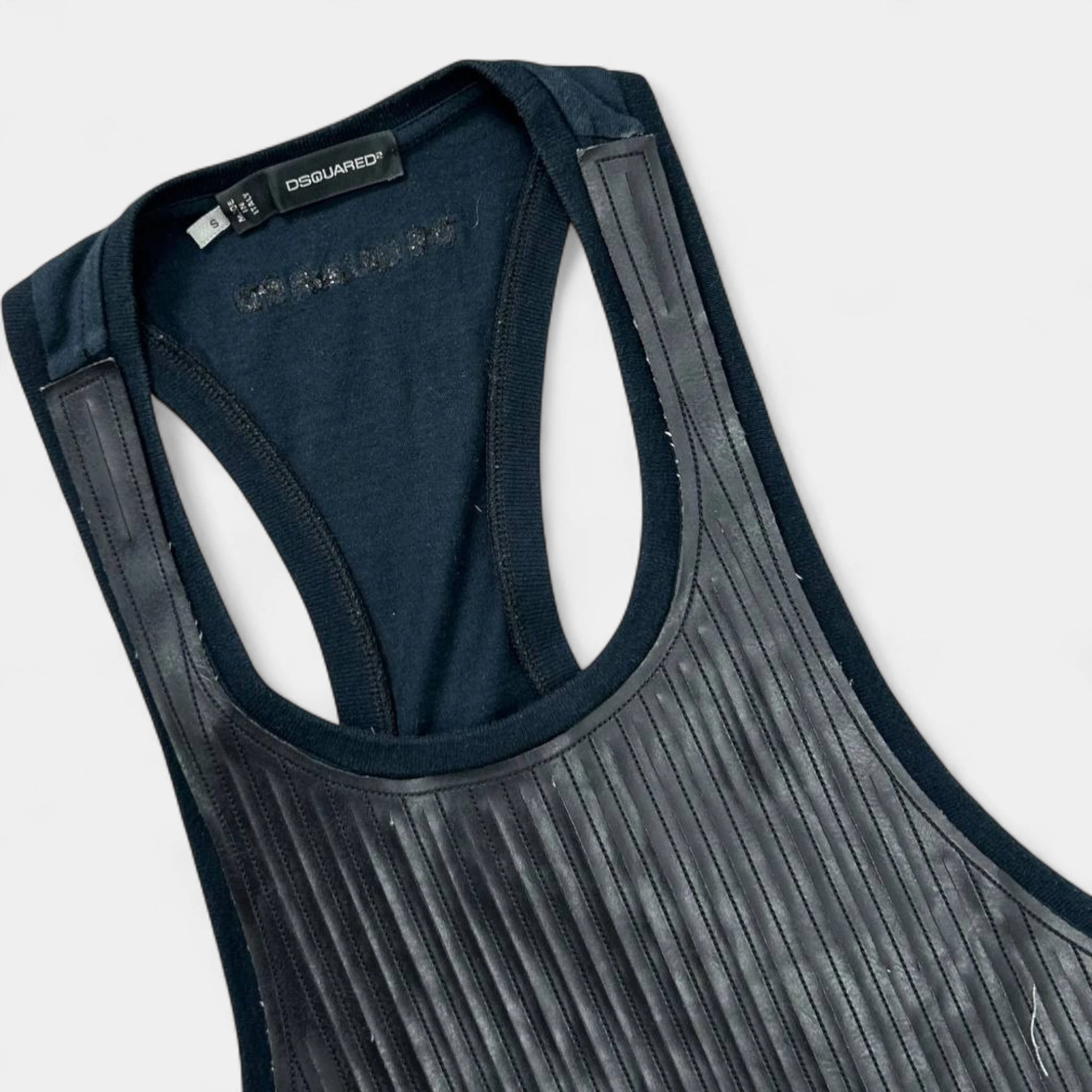 Dsquared2 Black Leather Tanktop