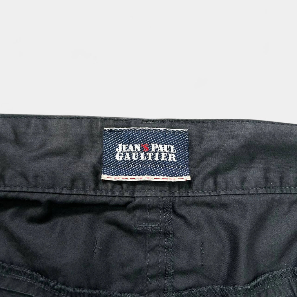 Jean-Paul Gaultier 1990s Cord Detail Petrol Blue Cotton Pants